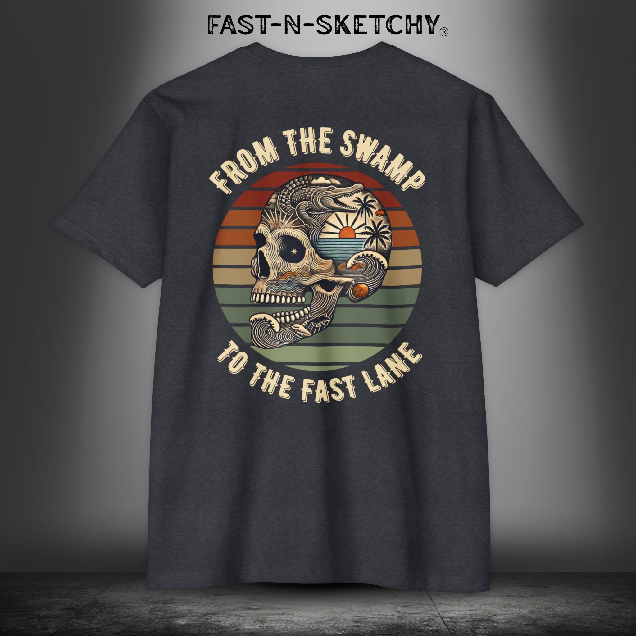 FROM THE SWAMP TO THE FAST LANE - FAST-N-SKETCHY®: - T-shirt Next Level 6210