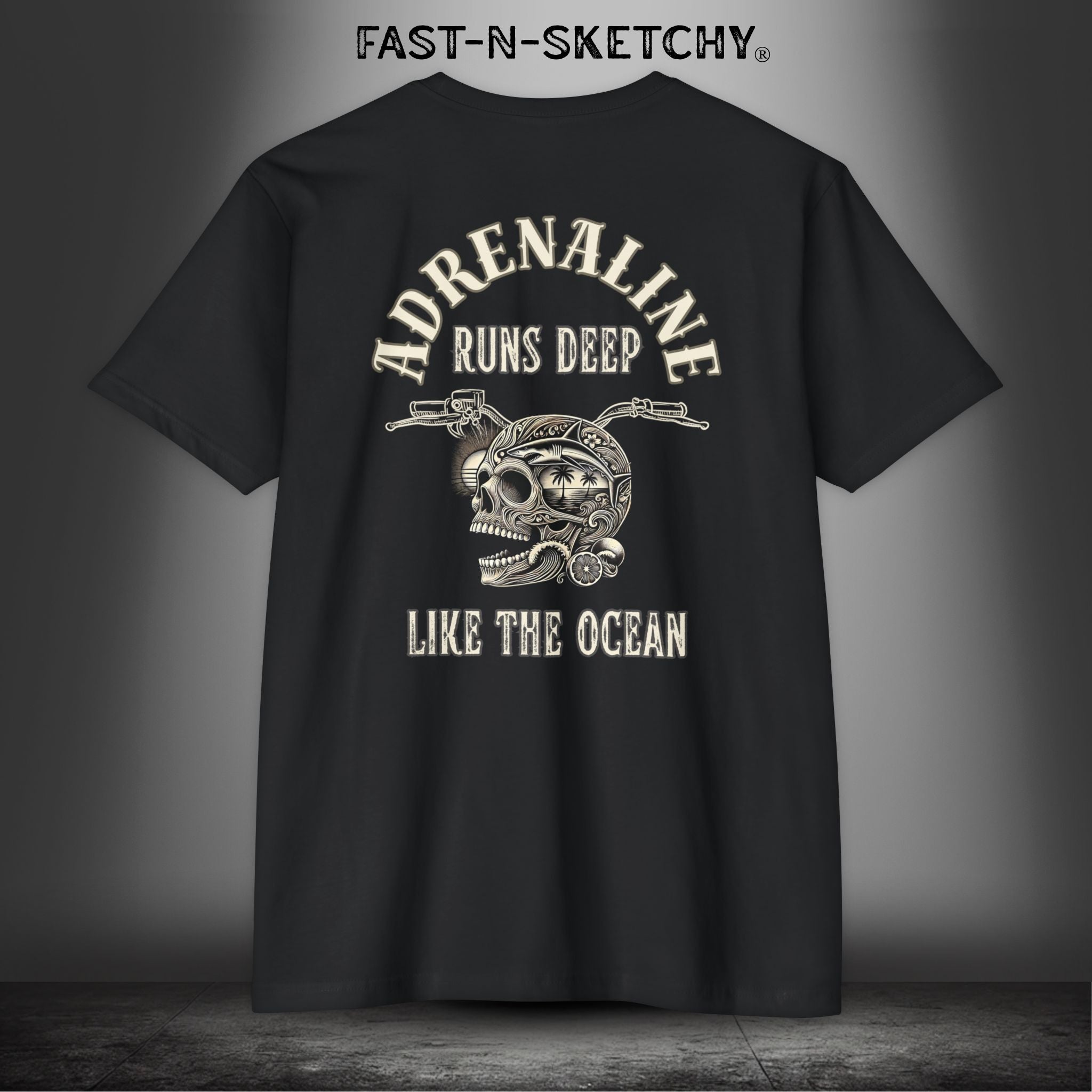 ADRENALINE RUNS DEEP LIKE THE OCEAN: T-Shirt Next Level 6210