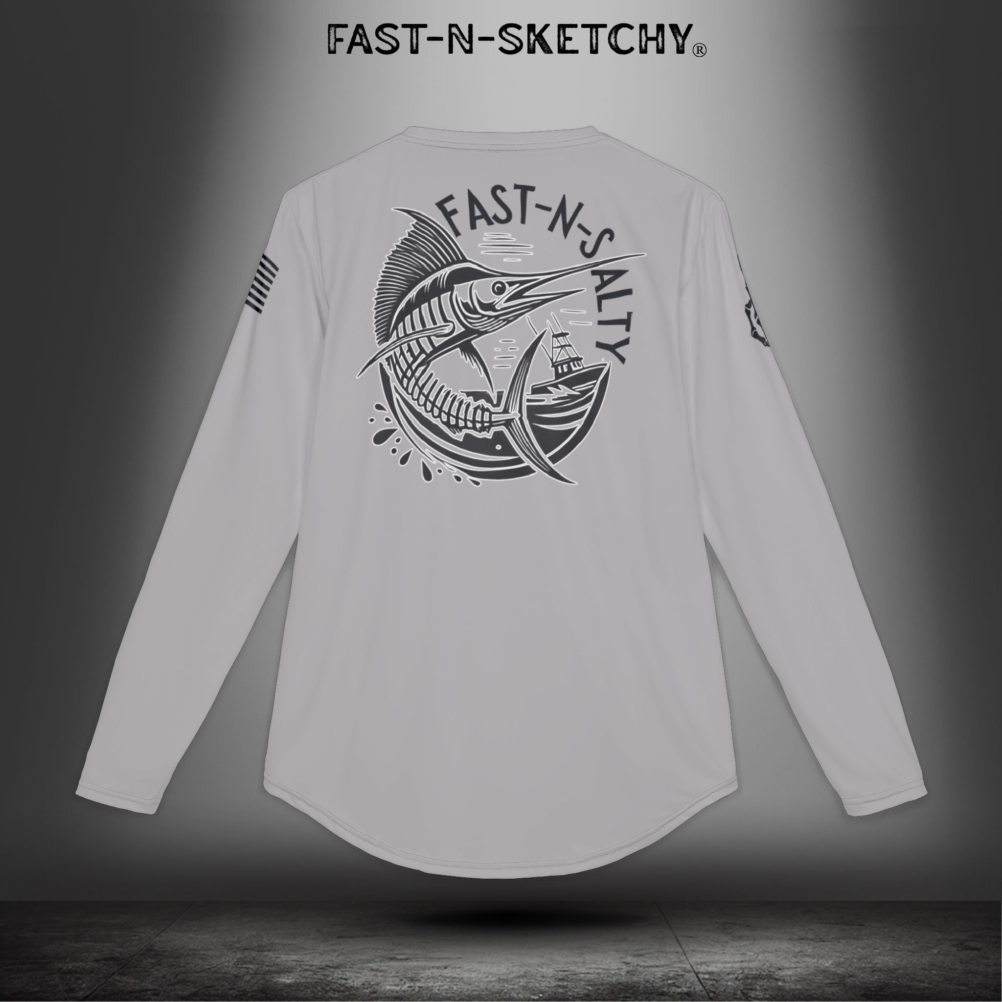 Fast-N-Salty UV Protection Long Sleeve Shirt - (Grey) Perfect for Outdoor Adventures and Fishing