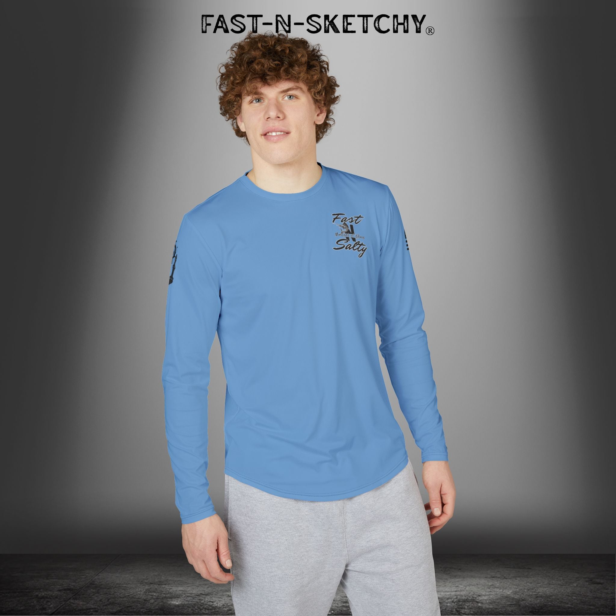 Copy of Fast-N-Salty UV Protection Long Sleeve Shirt - (Light Blue) Perfect for Outdoor Adventures and Fishing