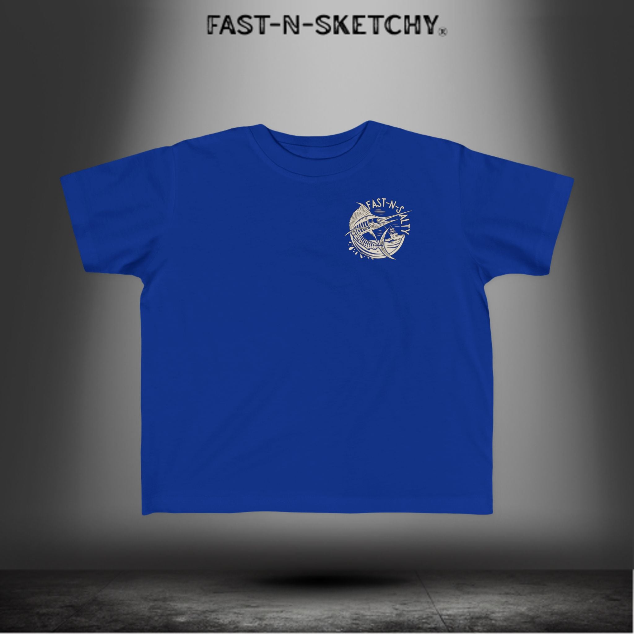 FAST-N-SALTY™ Catch Me If You Can – Marlin Toddler Tee | Fast Fins and Faster Feet.