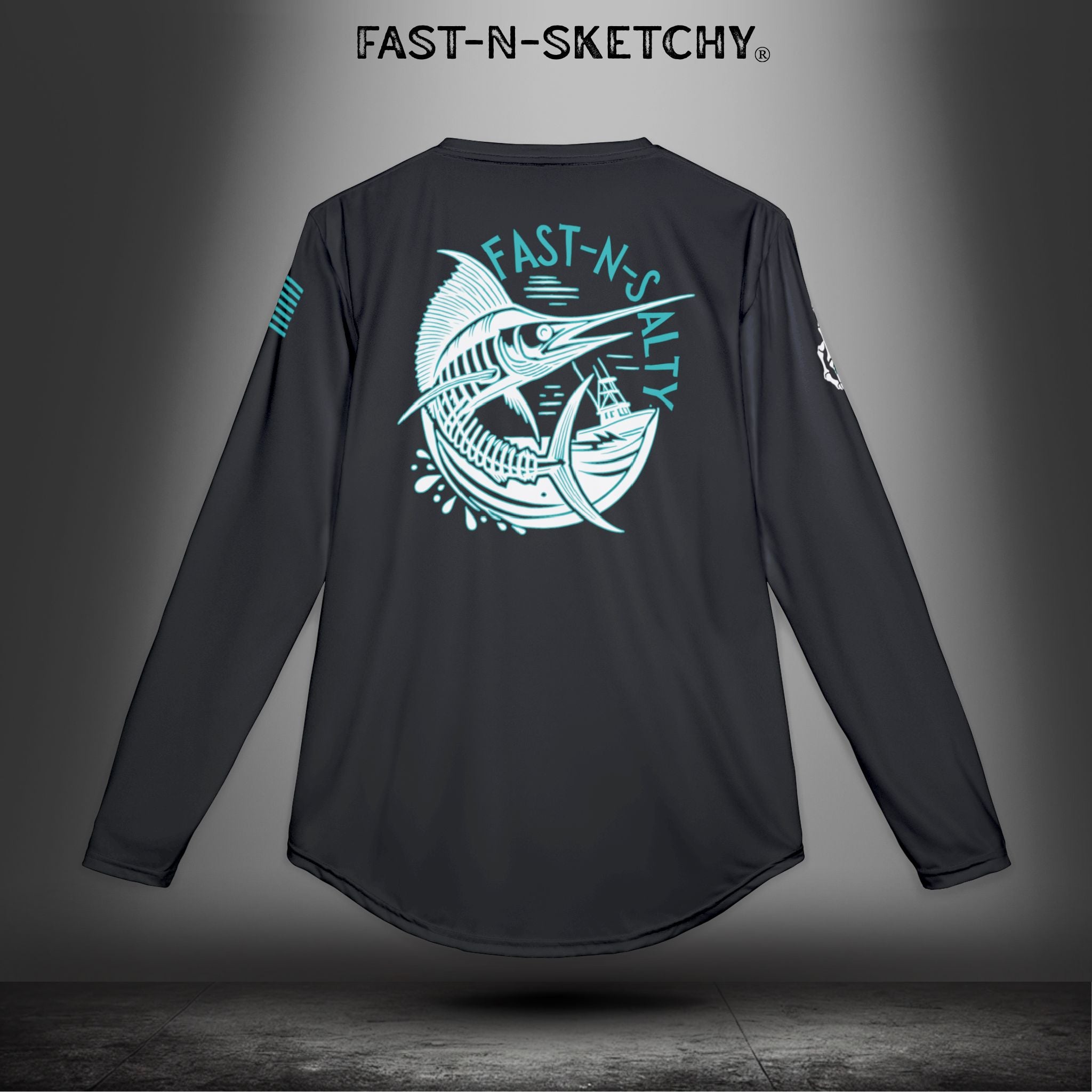 Fast-N-Salty UV Protection Long Sleeve Shirt - (Black) Perfect for Outdoor Adventures and Fishing