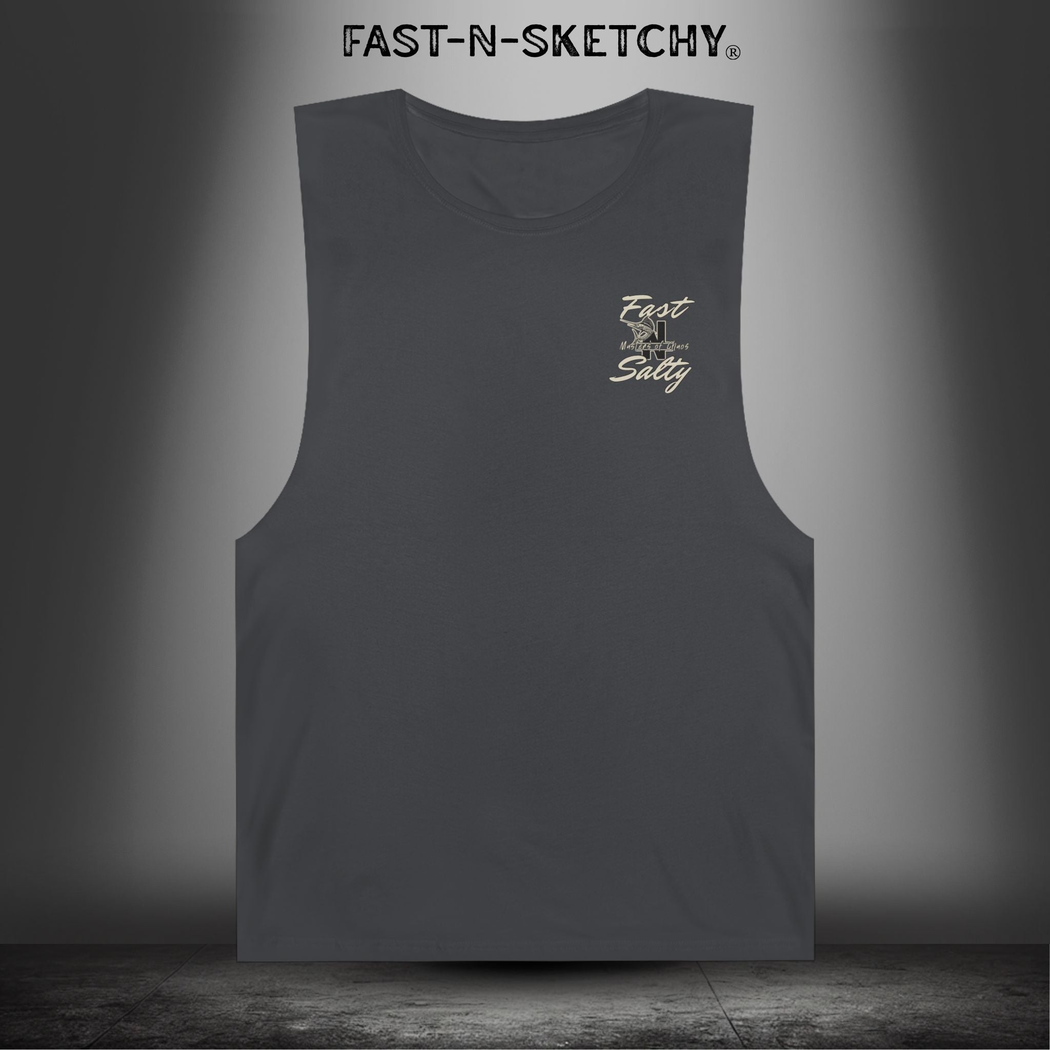 FAST-N-SALTYâ„¢ If It Swells, Ride It Surf - Vintage Wave Graphic Muscle Tank