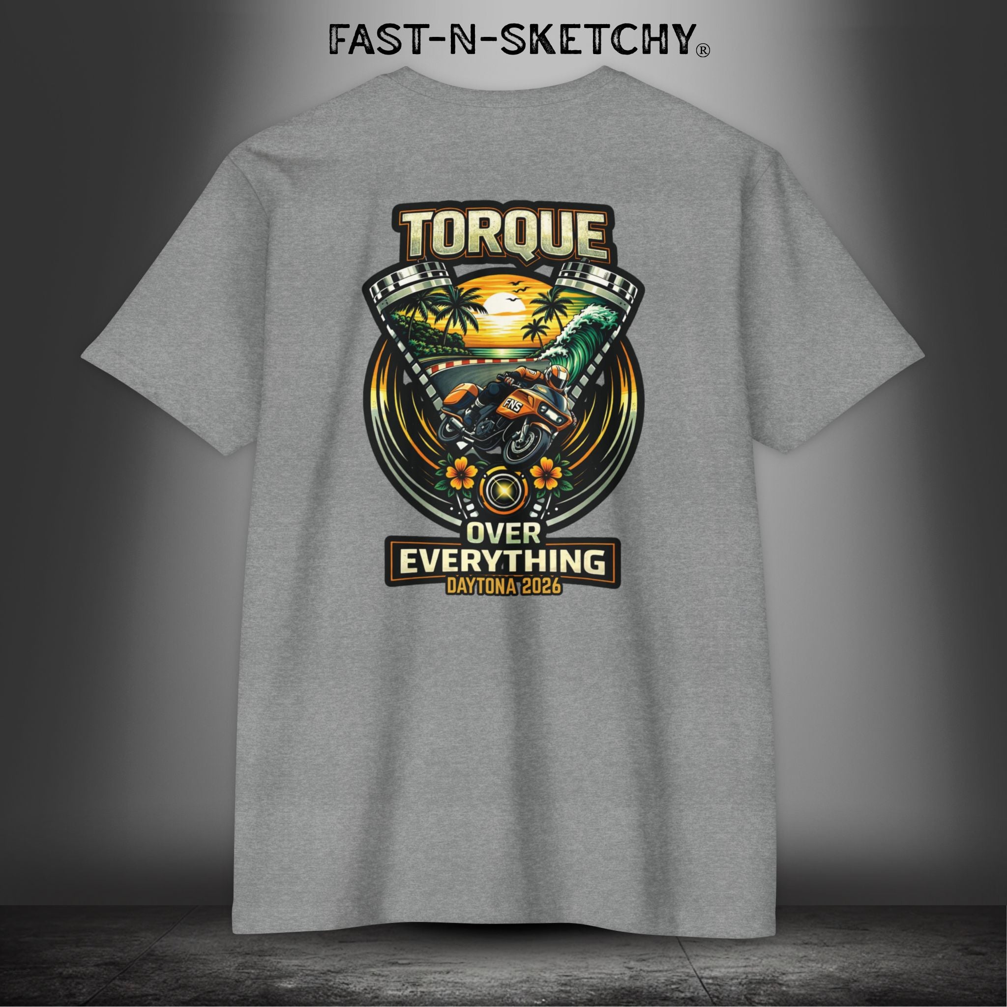 Torque Over Everything: Daytona Bike Week Bagger Racing Biker Edition Premium Tee (White/Light Colors)
