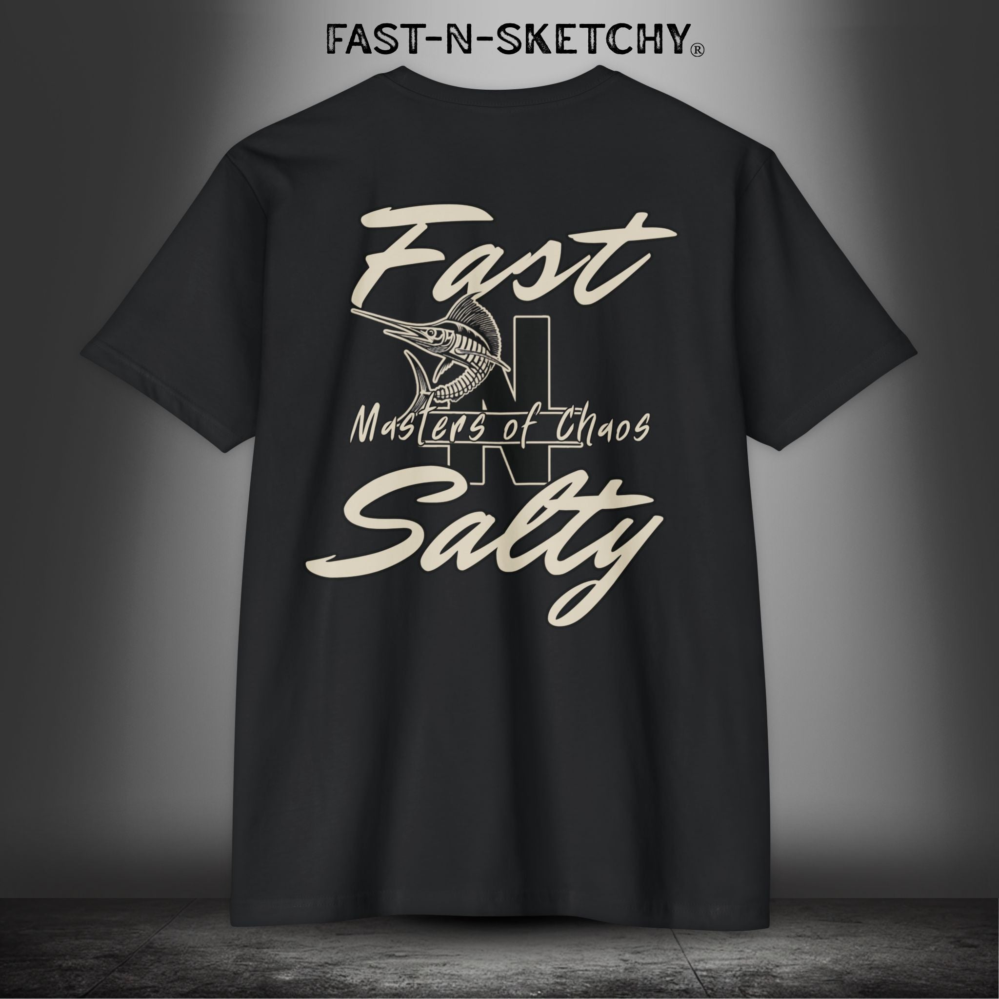 Fast-N-Salty: Masters of Chaos - T-Shirt Next Level (Tan Letters)