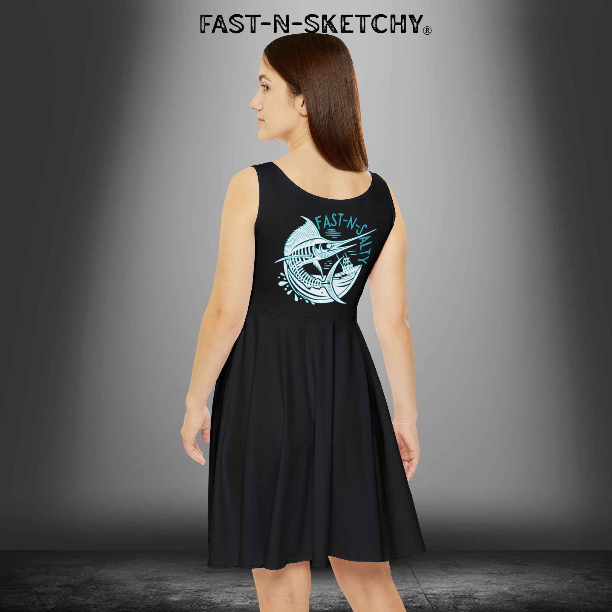 Fast-n-Salty Circle Logo (Black) - Summer Dress
