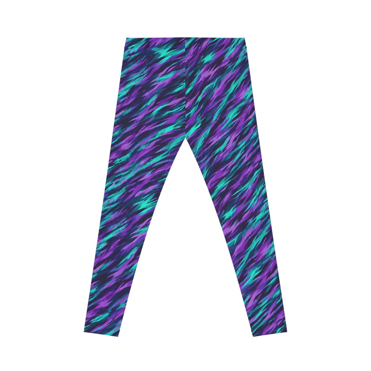 Suicide Awareness Aurora Wave Leggings — Vibrant Teal & Purple - LSY