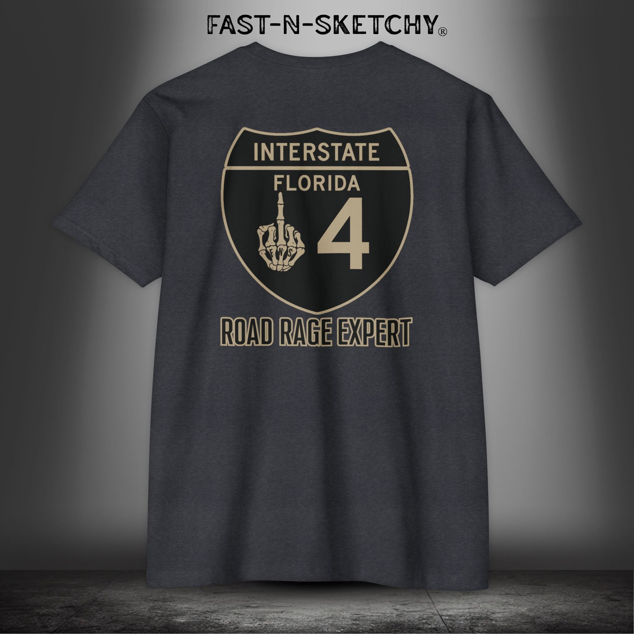 I-4 Road Rage Expert Florida (Black Sign) Premium Fitted Tee