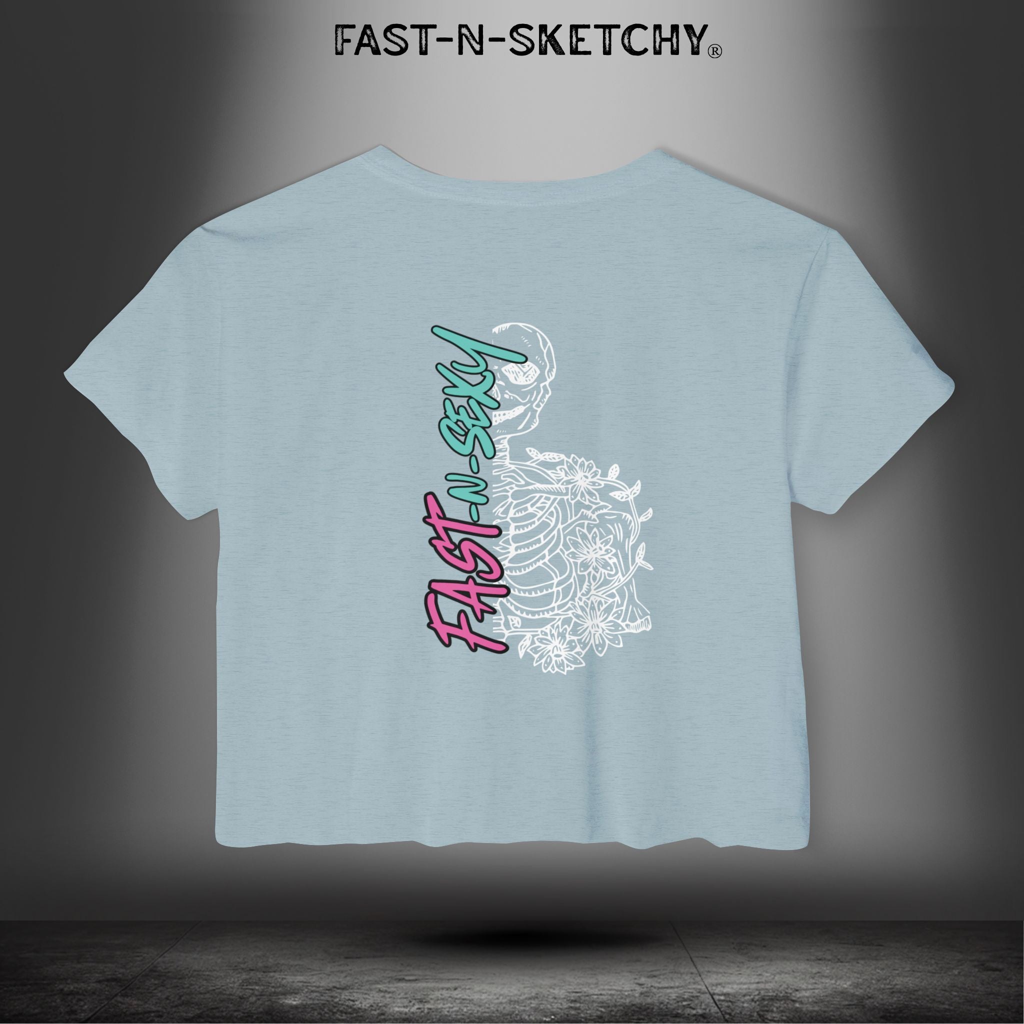 FAST-N-SEXYâ„¢ WITH HALF SKULL: Festival Crop Top