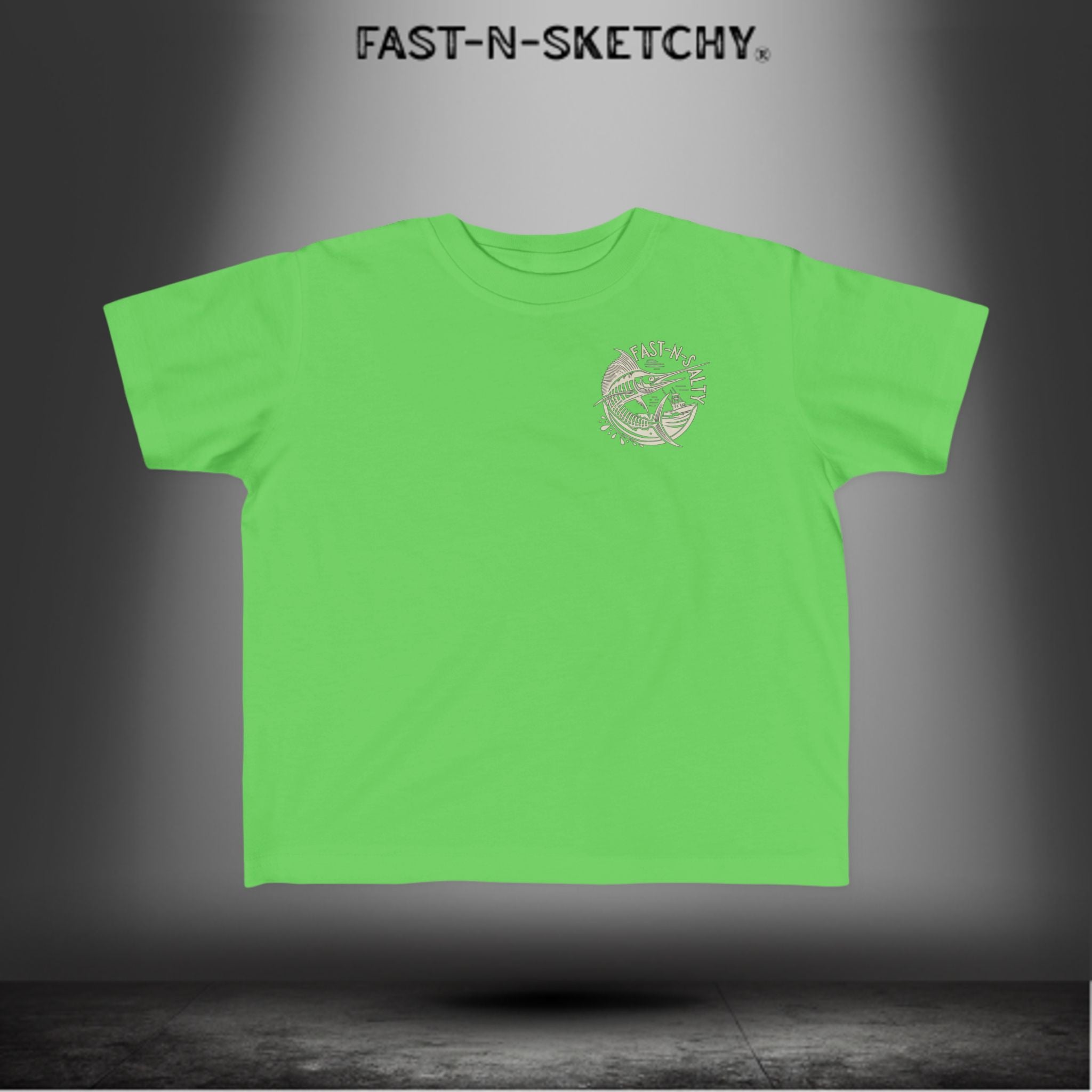 FAST-N-SALTY™ Catch Me If You Can – Marlin Toddler Tee | Fast Fins and Faster Feet.