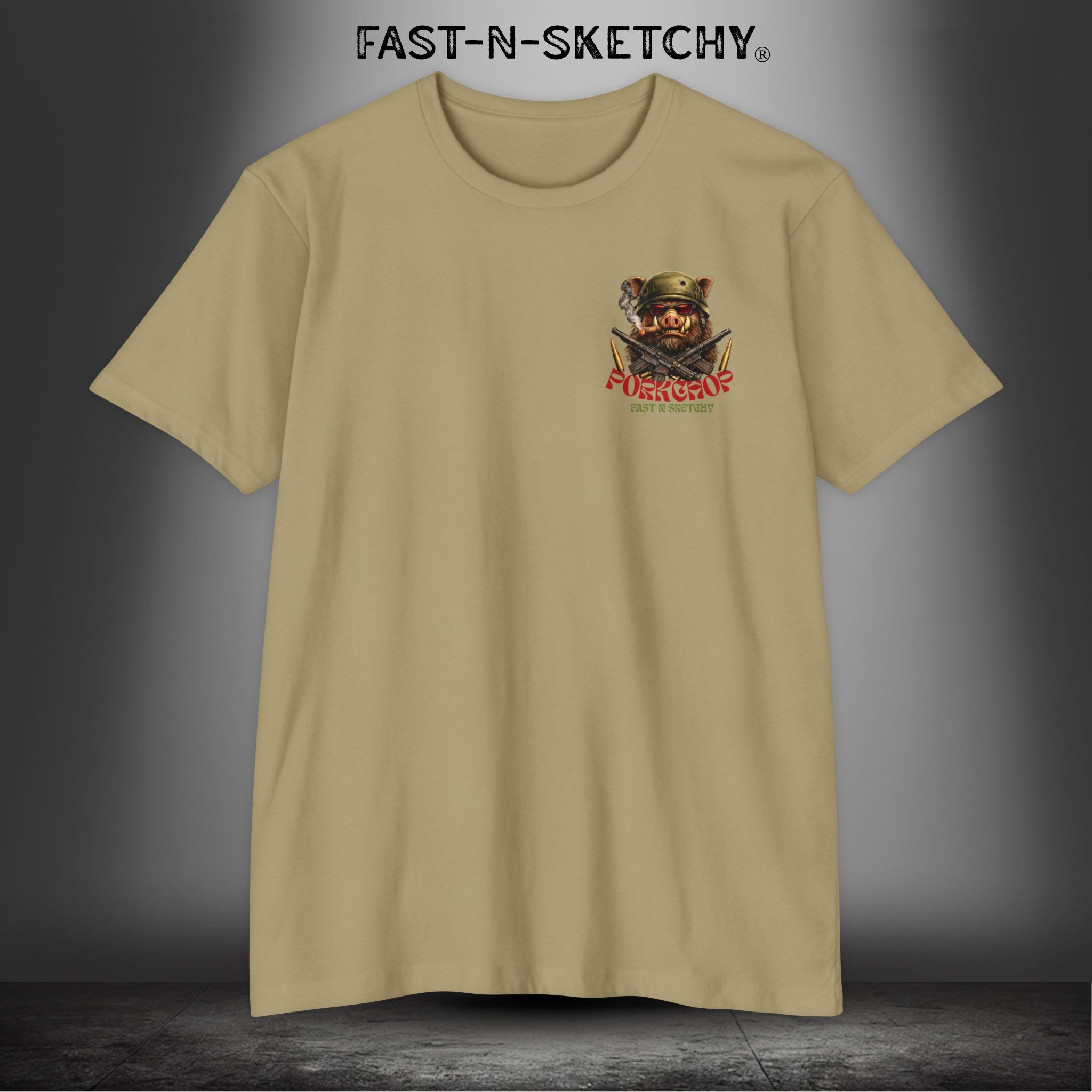 Porkchop, Thick Cut Thin Patience: Military Edition Premium Fitted Tee
