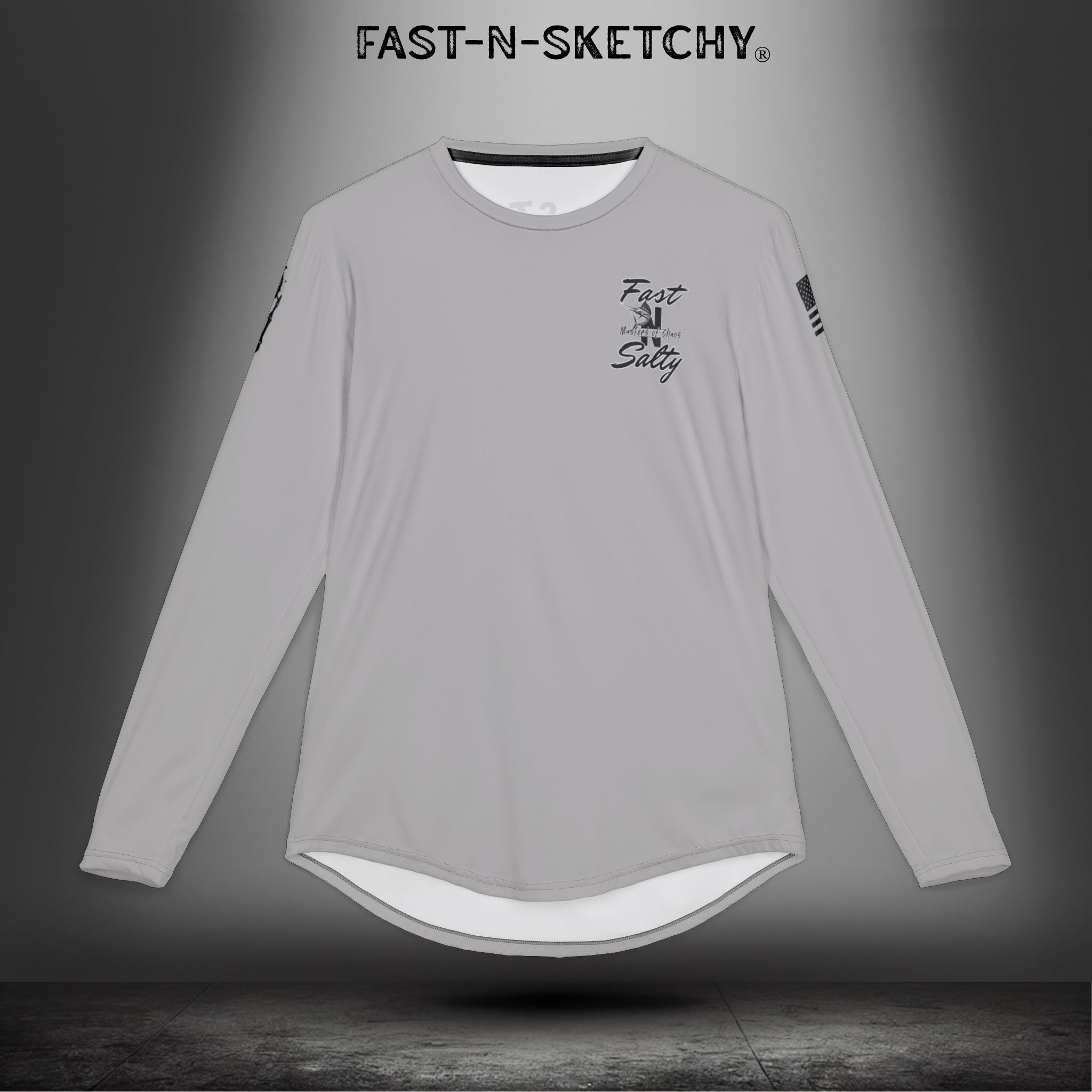 Fast-N-Salty UV Protection Long Sleeve Shirt - (Grey) Perfect for Outdoor Adventures and Fishing