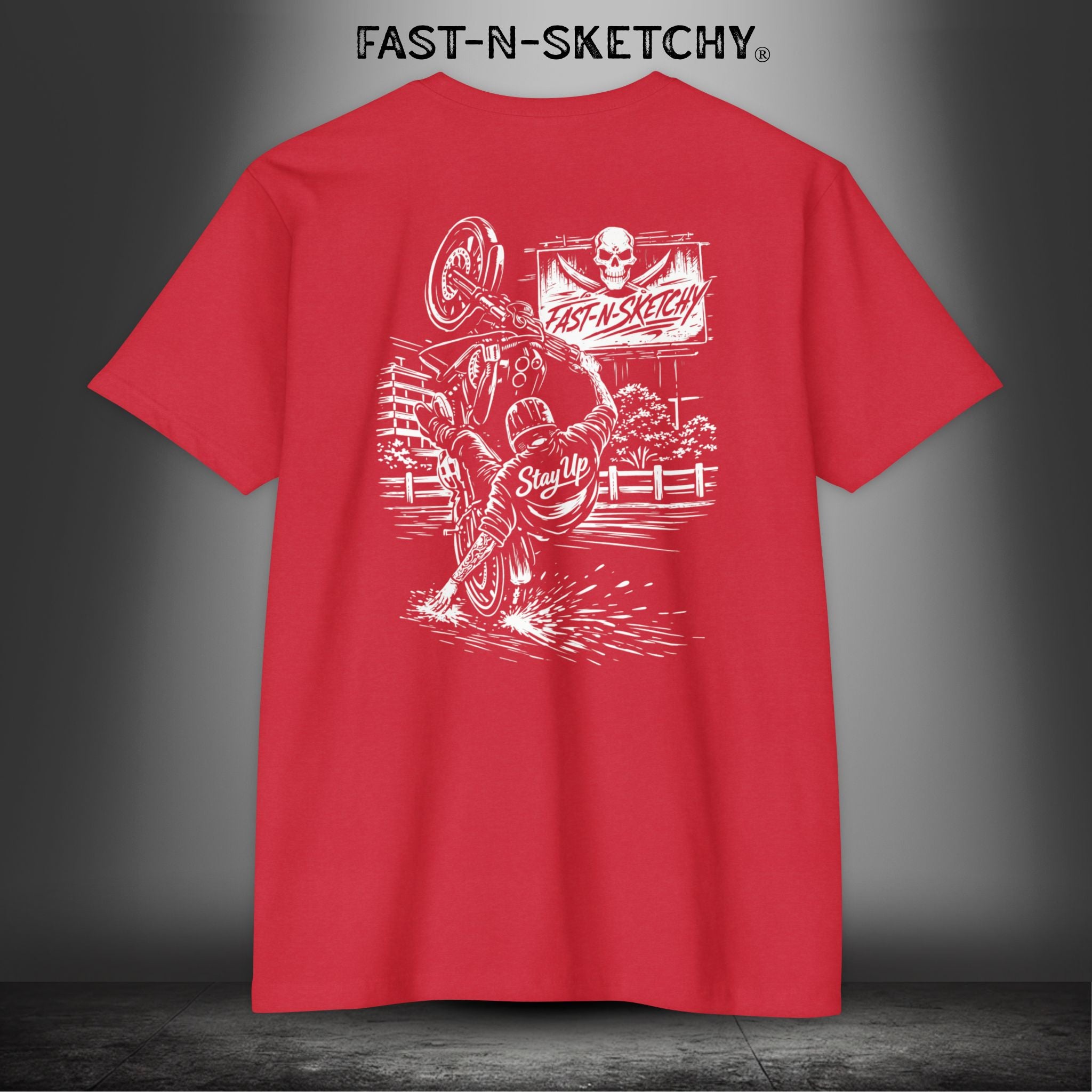 Stay Up Biker Edition Premium Fitted Tee