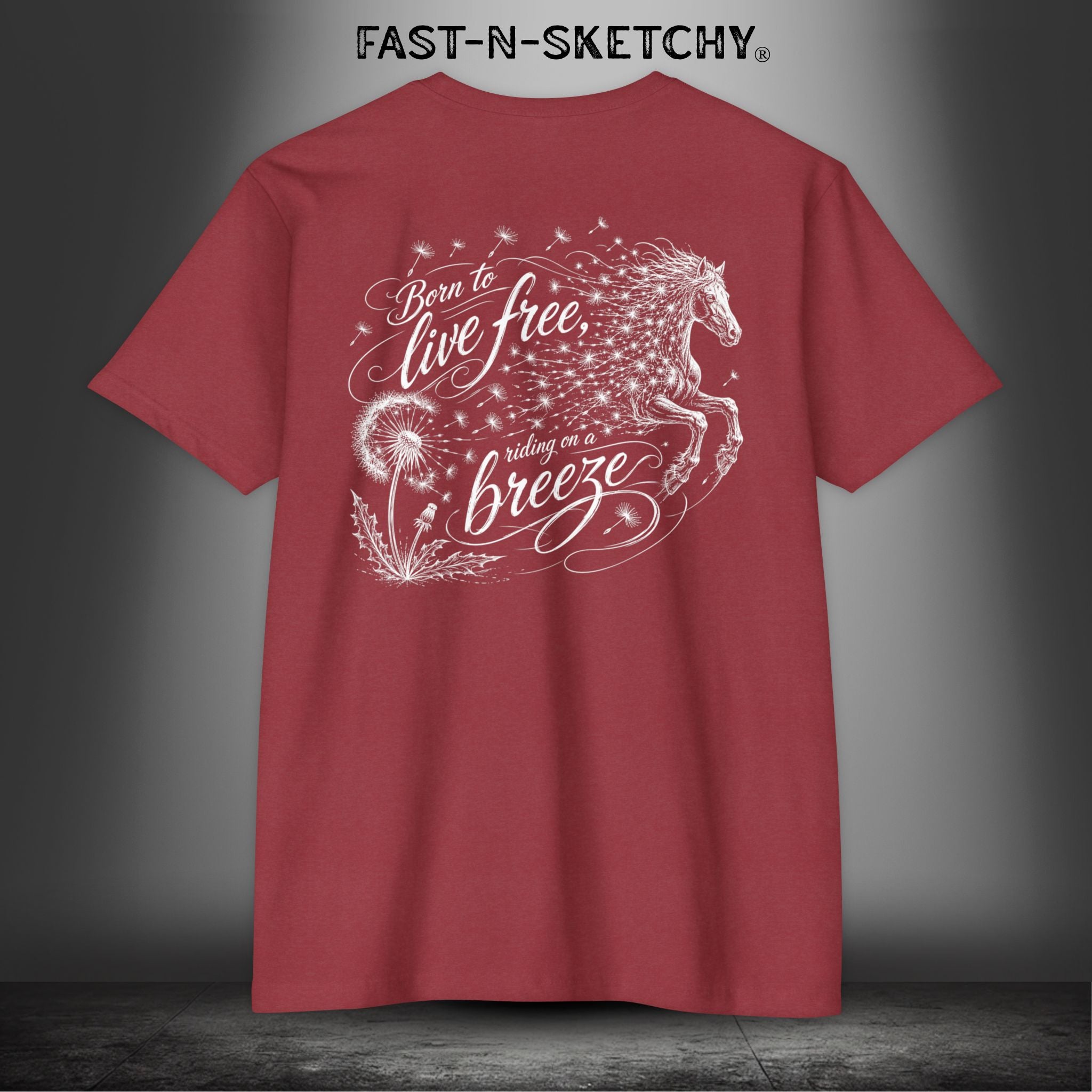 Dandelion: Born To Live Free, Riding on a Breeze - Rodeo Edition Premium Fitted Tee
