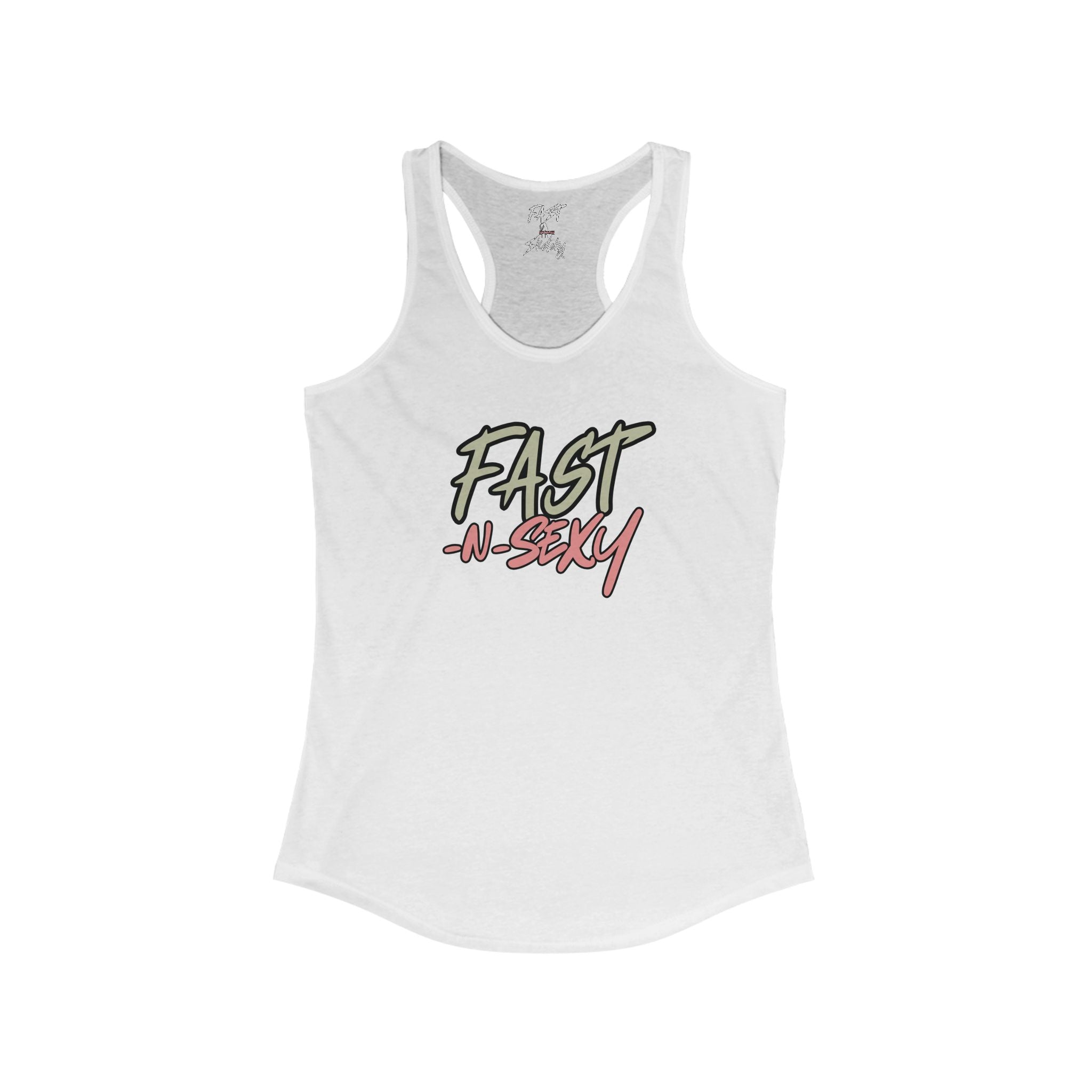 FAST-N-SKETCHY WITH SPINE/FLOWERS - Women's Racerback Tank