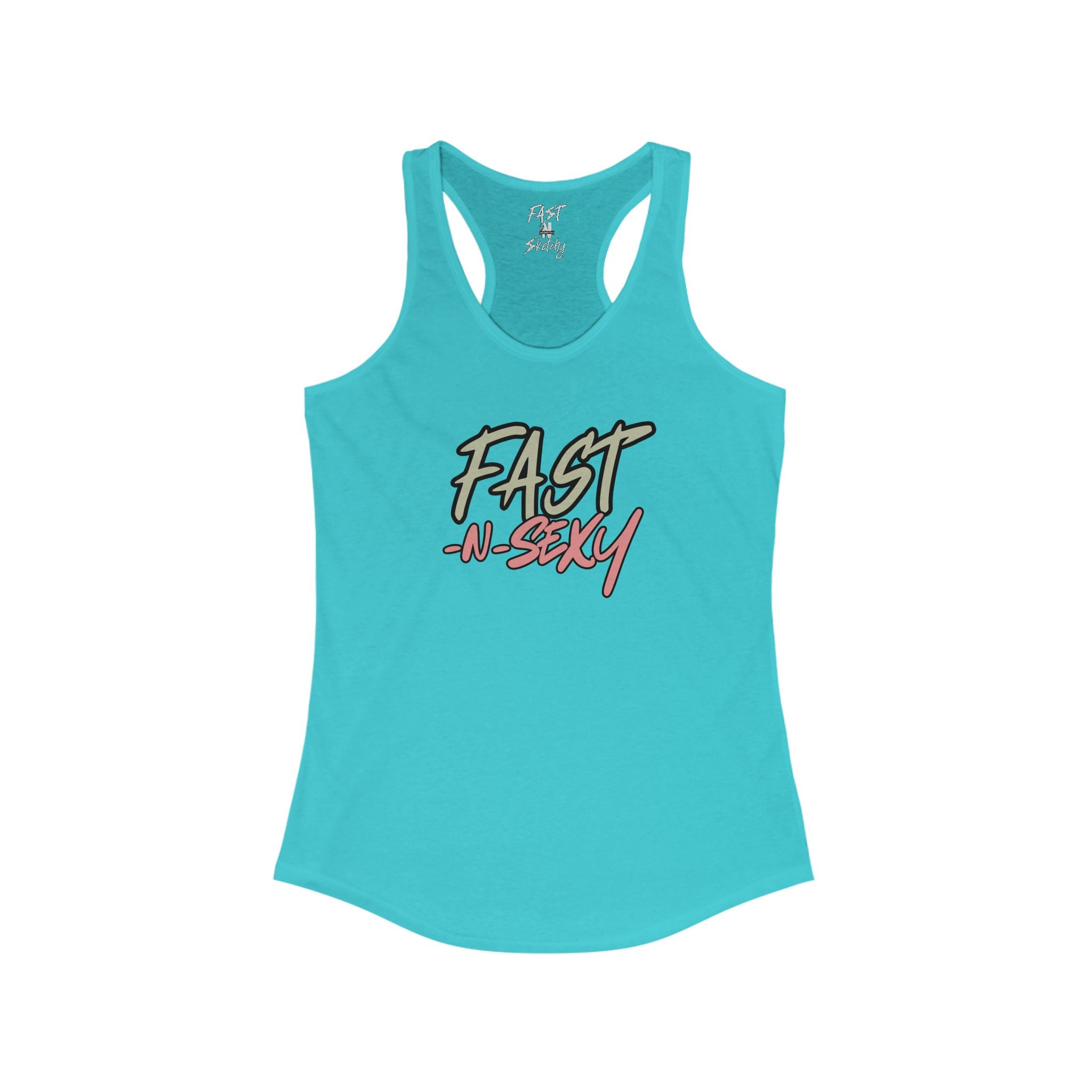 FAST-N-SKETCHY WITH SPINE/FLOWERS - Women's Racerback Tank
