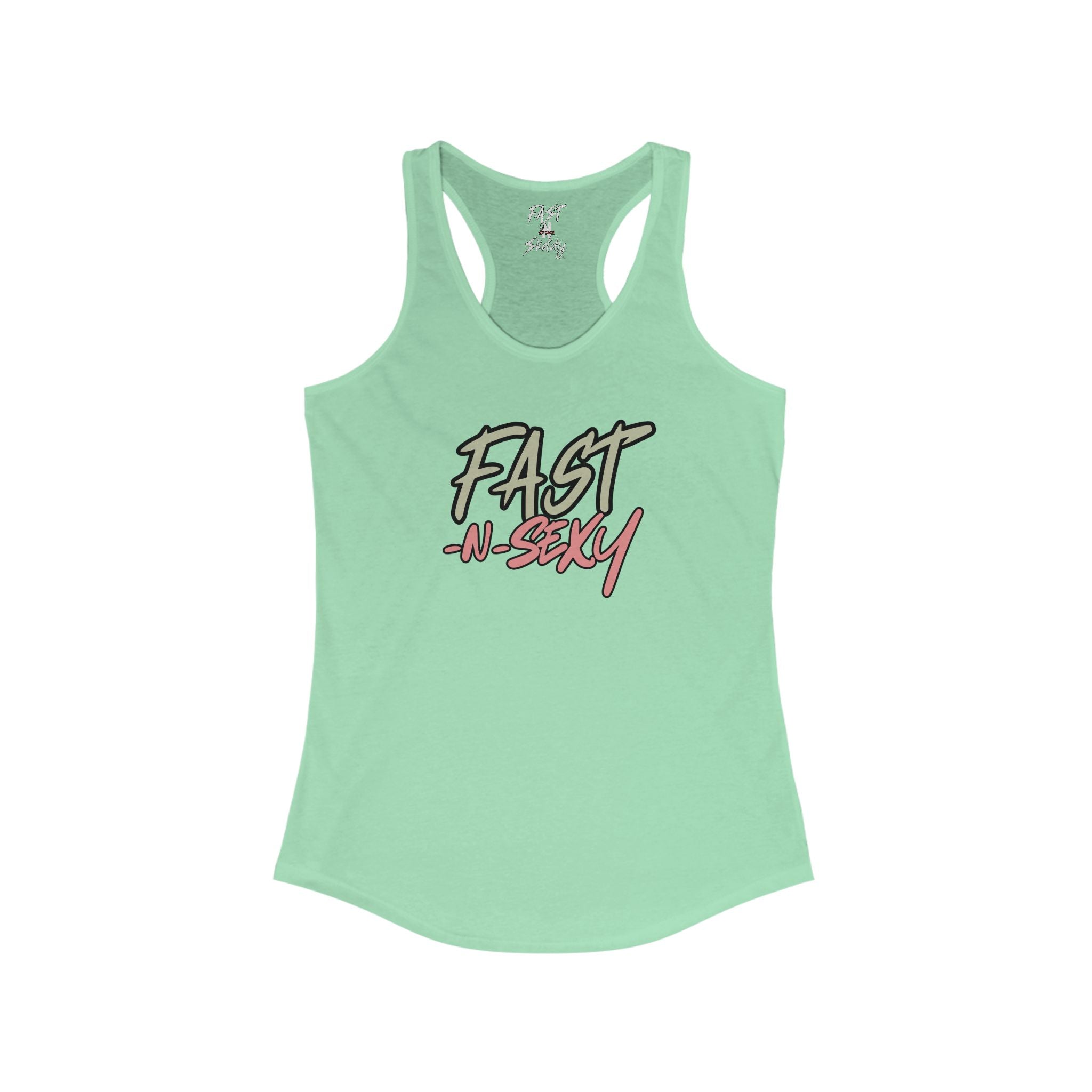 FAST-N-SKETCHY WITH SPINE/FLOWERS - Women's Racerback Tank