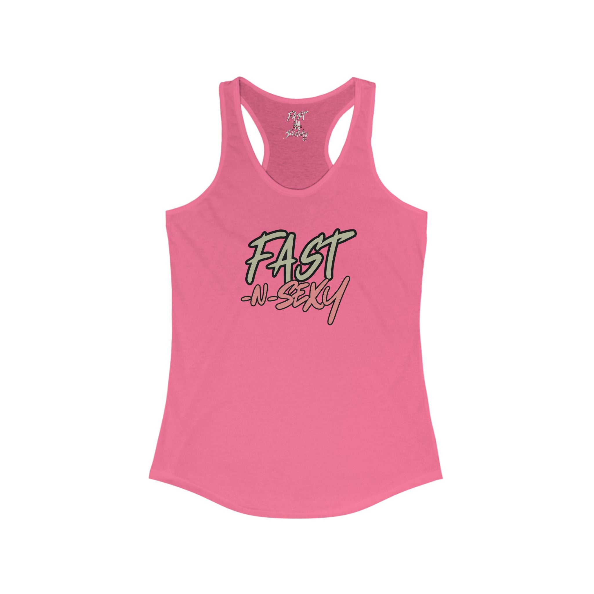 FAST-N-SKETCHY WITH SPINE/FLOWERS - Women's Racerback Tank