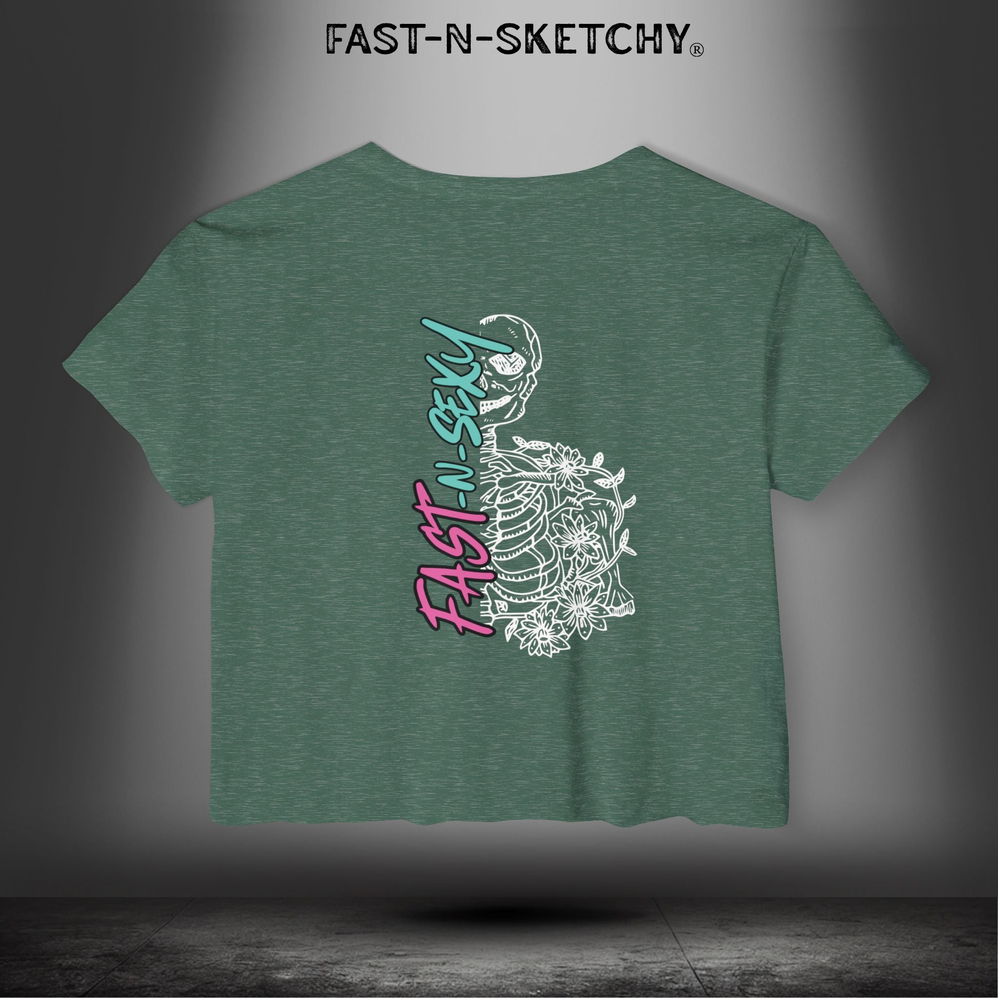 FAST-N-SEXYâ„¢ WITH HALF SKULL: Festival Crop Top