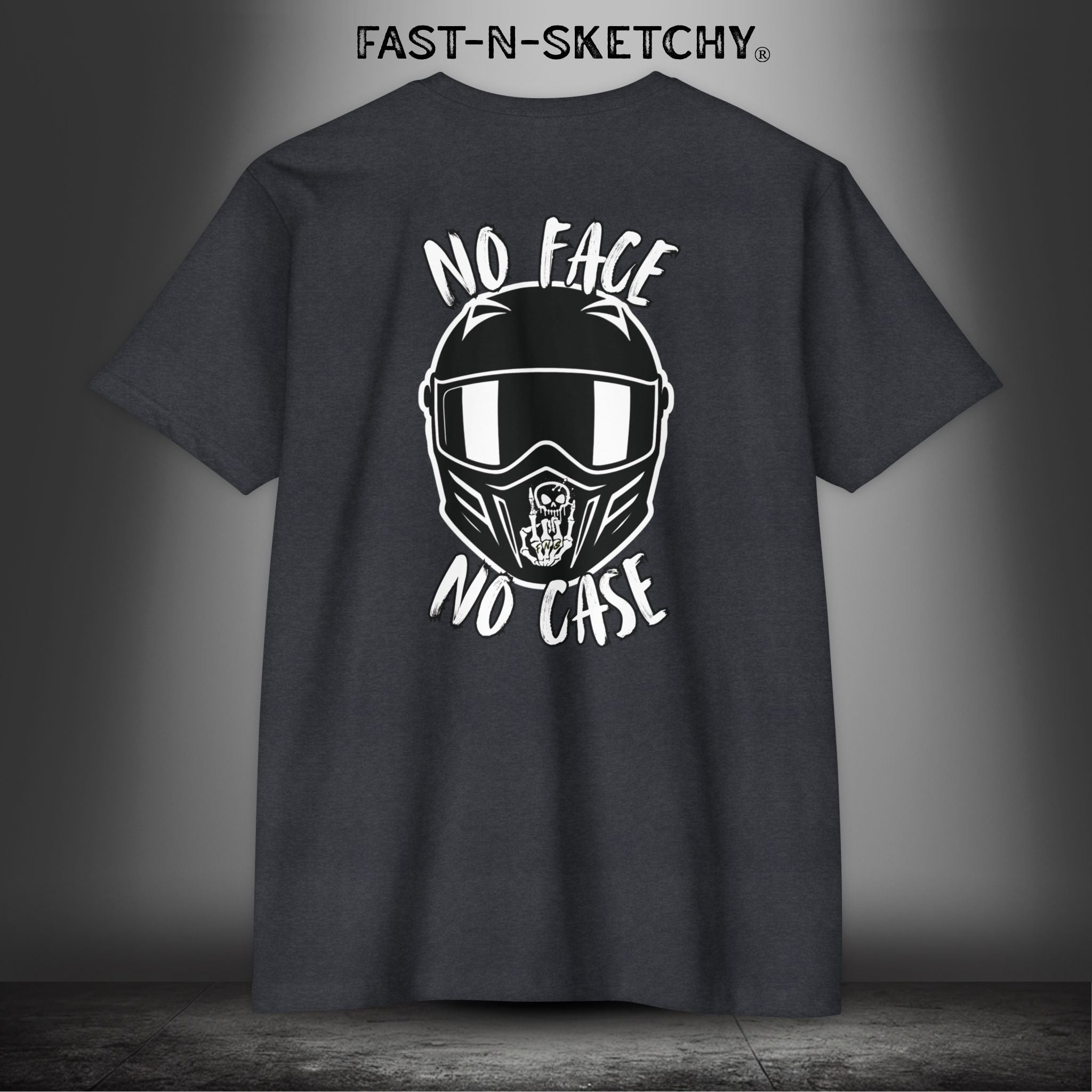 No Face, No Case: Biker Edition Premium Fitted Tee (Darks)