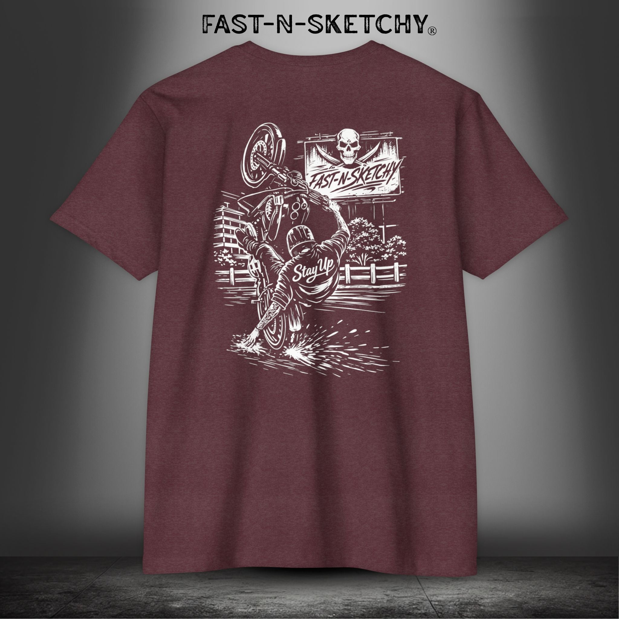 Stay Up Biker Edition Premium Fitted Tee