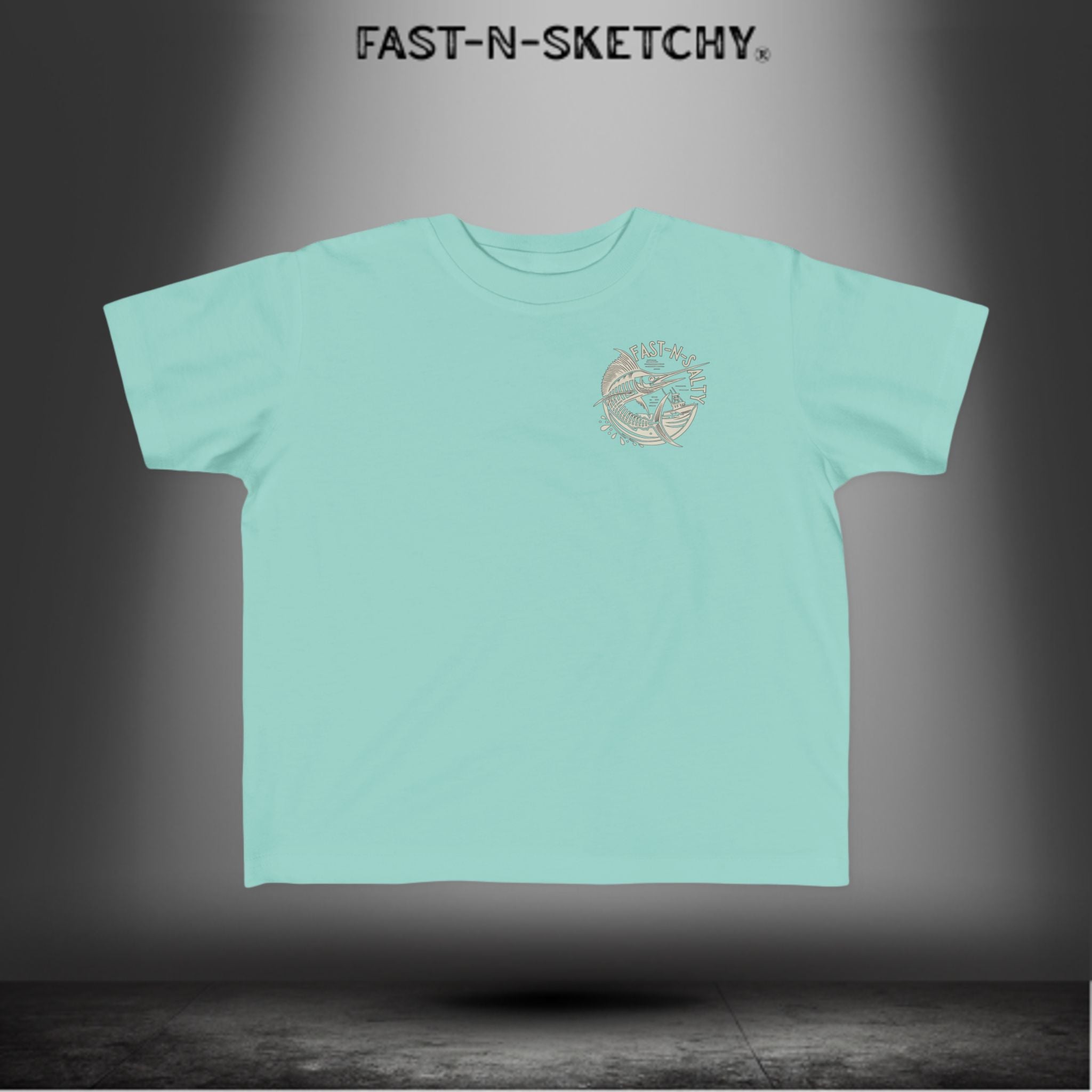 FAST-N-SALTY™ Catch Me If You Can – Marlin Toddler Tee | Fast Fins and Faster Feet.