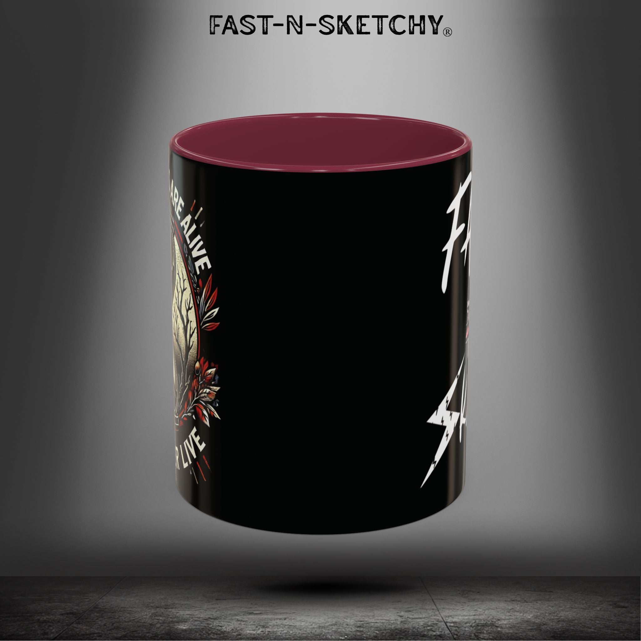 Mugs - MOST HUMANS ARE ALIVE BUT NEVER LIVE - FAST-N-SKETCHY®