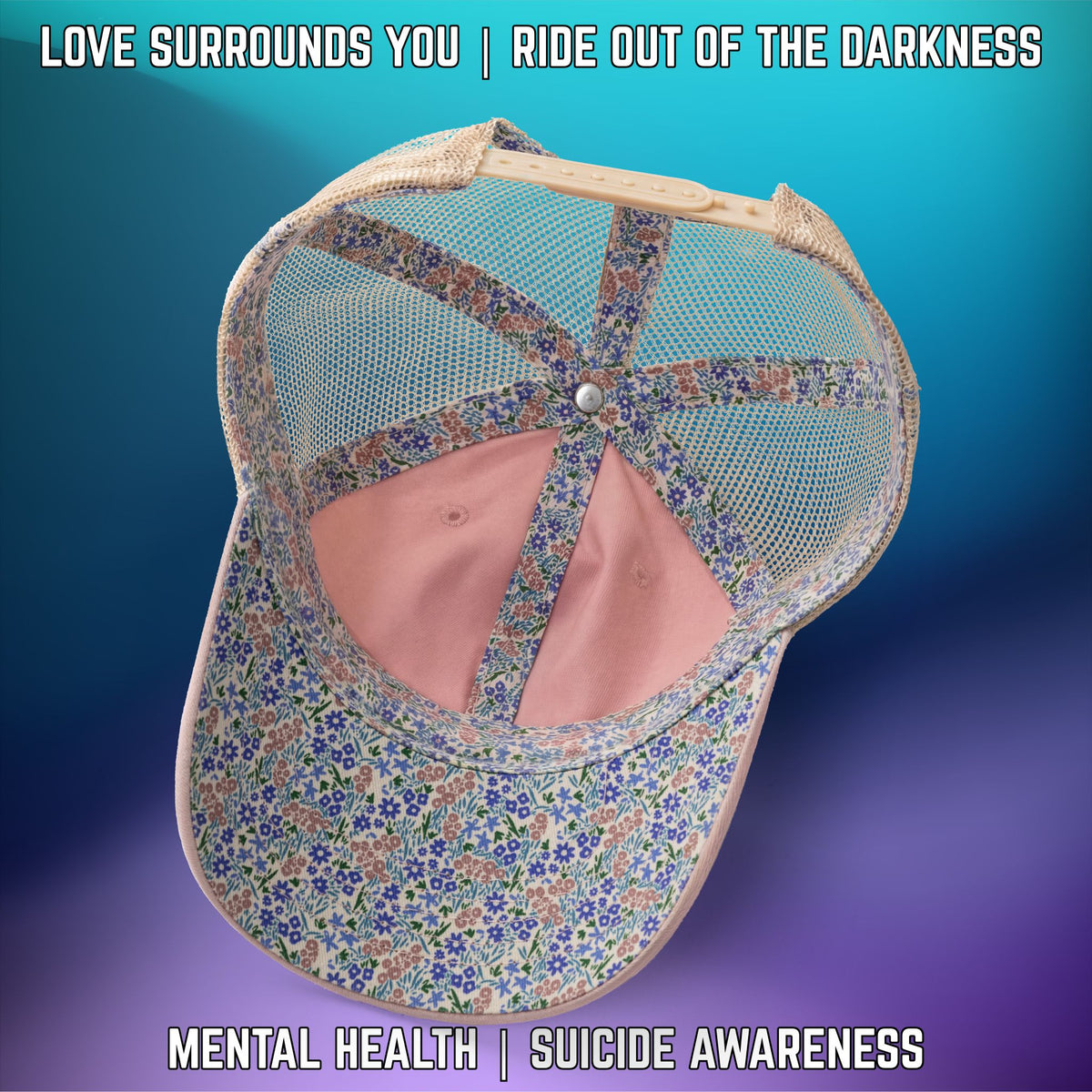 If You're Looking for a Sign.... Suicide Awareness Women's Washed Mesh-Back Cap with High Ponytail Hole - LSY