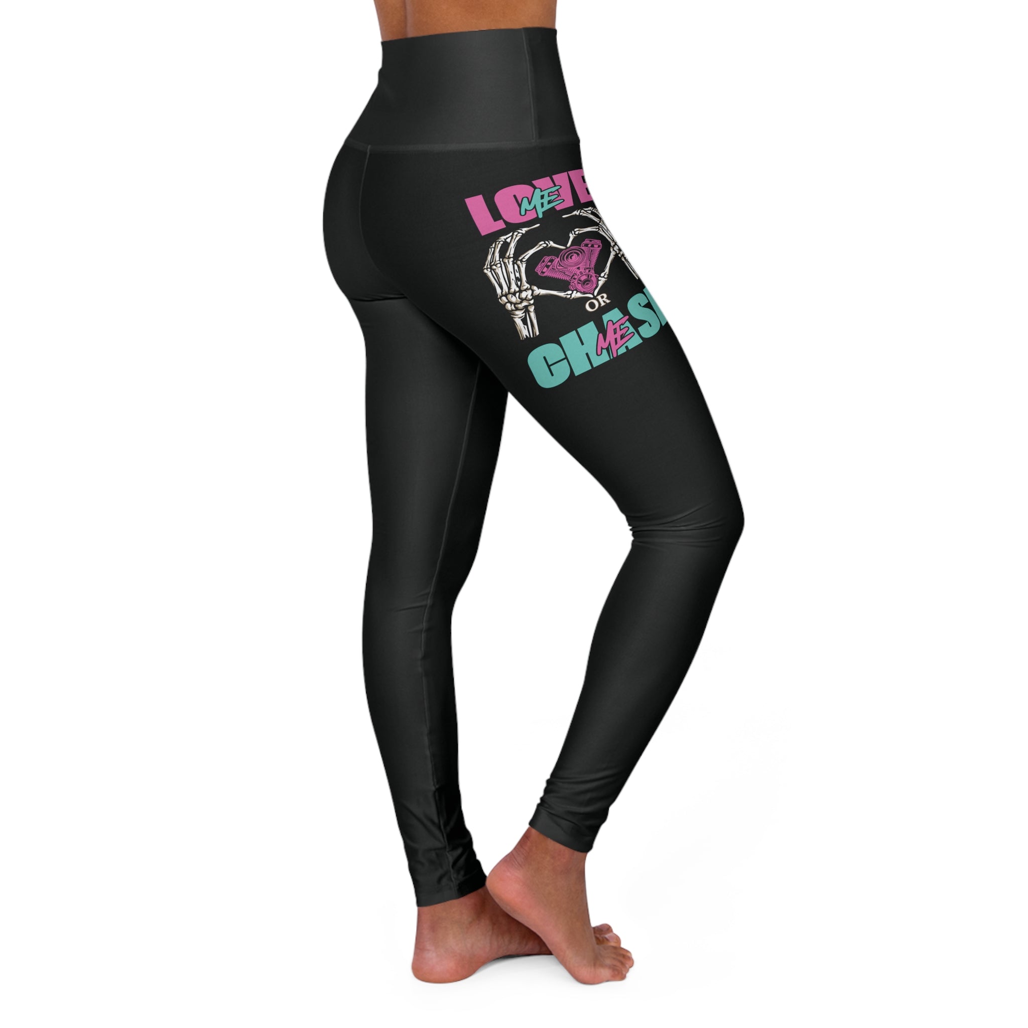 LOVE ME OR CHASE ME - FAST-N-SEXYâ„¢: Bold Graphic High Waisted Yoga Leggings - Push Your Limits