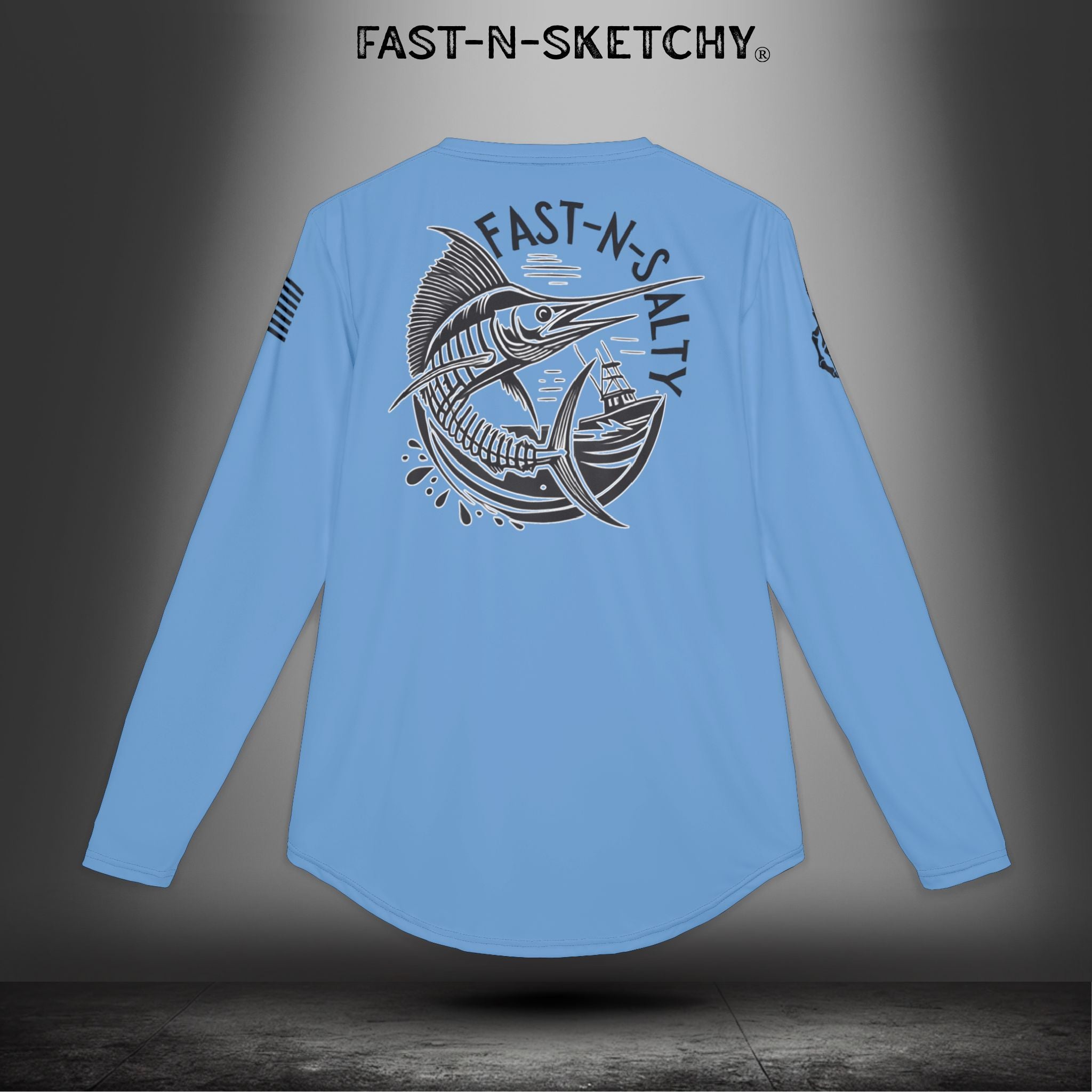 Copy of Fast-N-Salty UV Protection Long Sleeve Shirt - (Light Blue) Perfect for Outdoor Adventures and Fishing