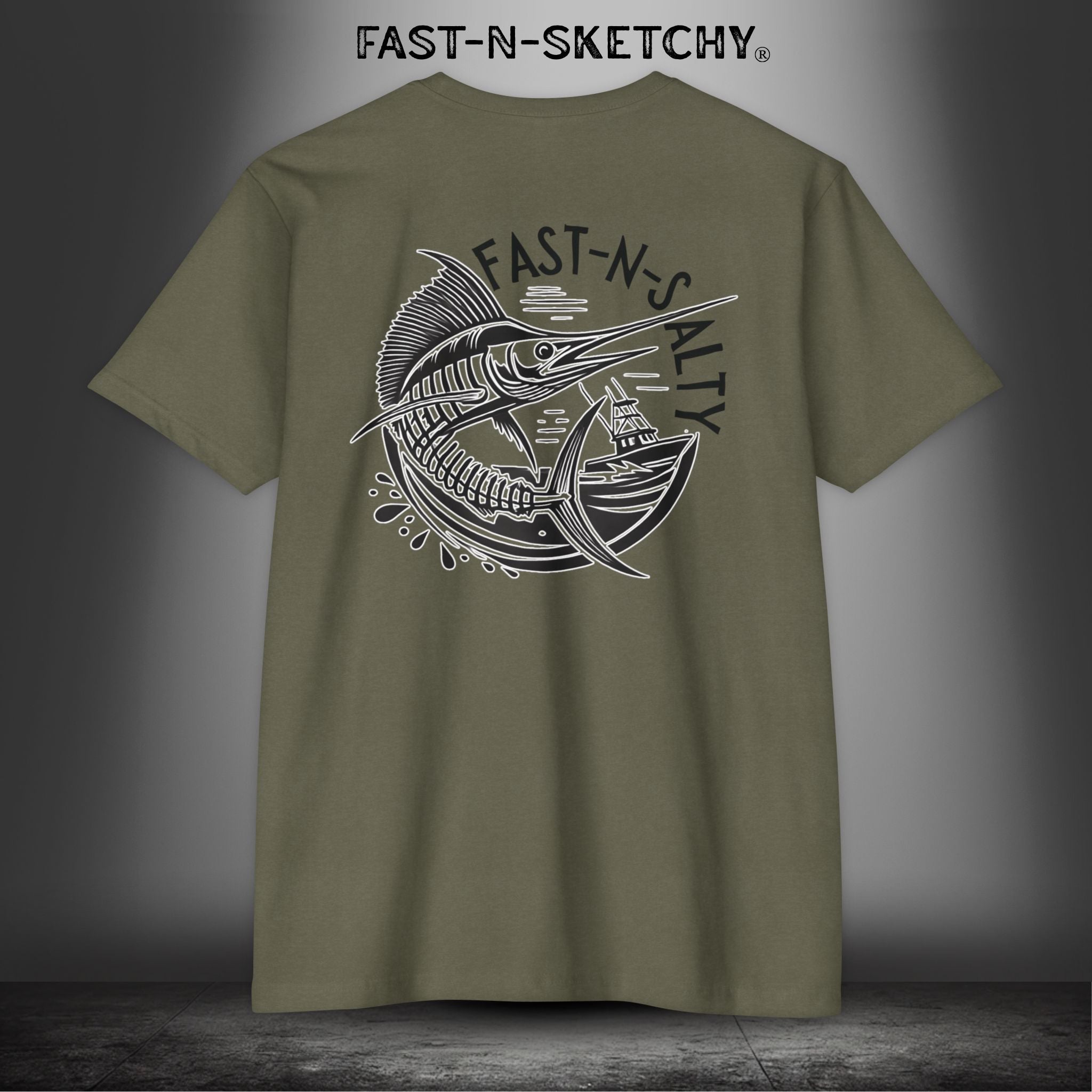 Fast-n-Salty Circle Logo (Black Logo) - T-Shirt Next Level 6210