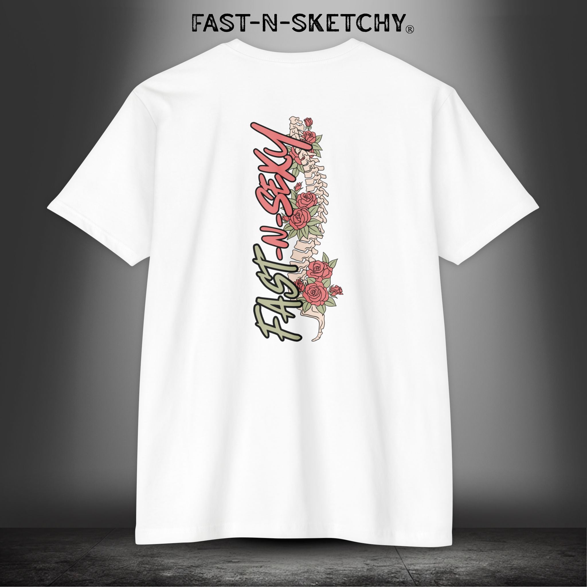 FAST-N-SKETCHY WITH SPINE/FLOWERS: T-shirt Next Level 6210
