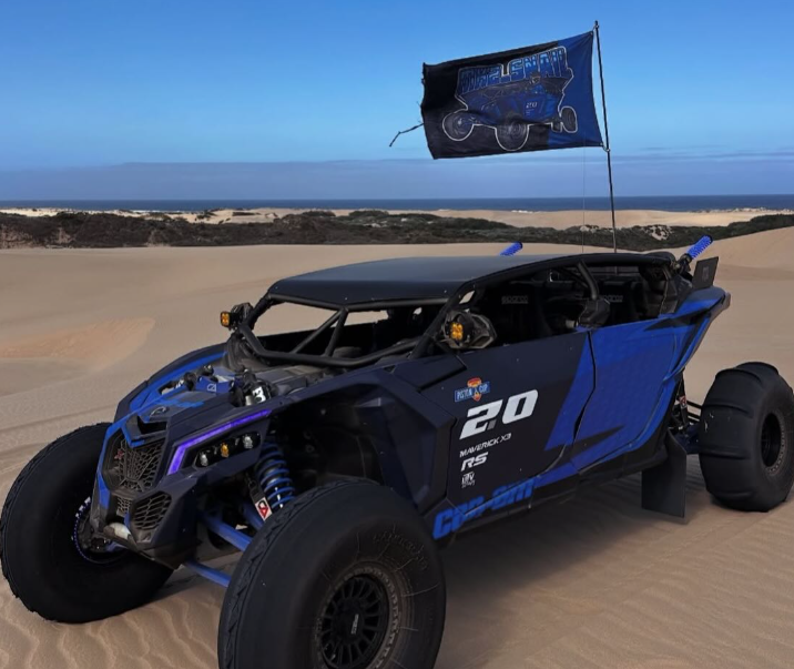 Ride Out of the Darkness 12inx18in Car Flag w/ Pole - Double-sided (Olive & Red 22 a Day) - LSY