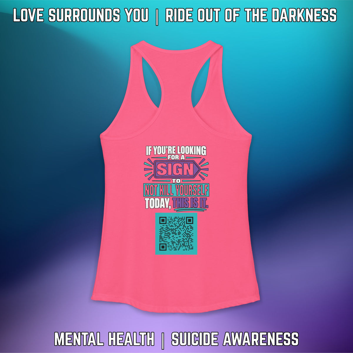 If You're Looking for a Sign.... QR Code Women's Ideal Racerback Tank - LSY