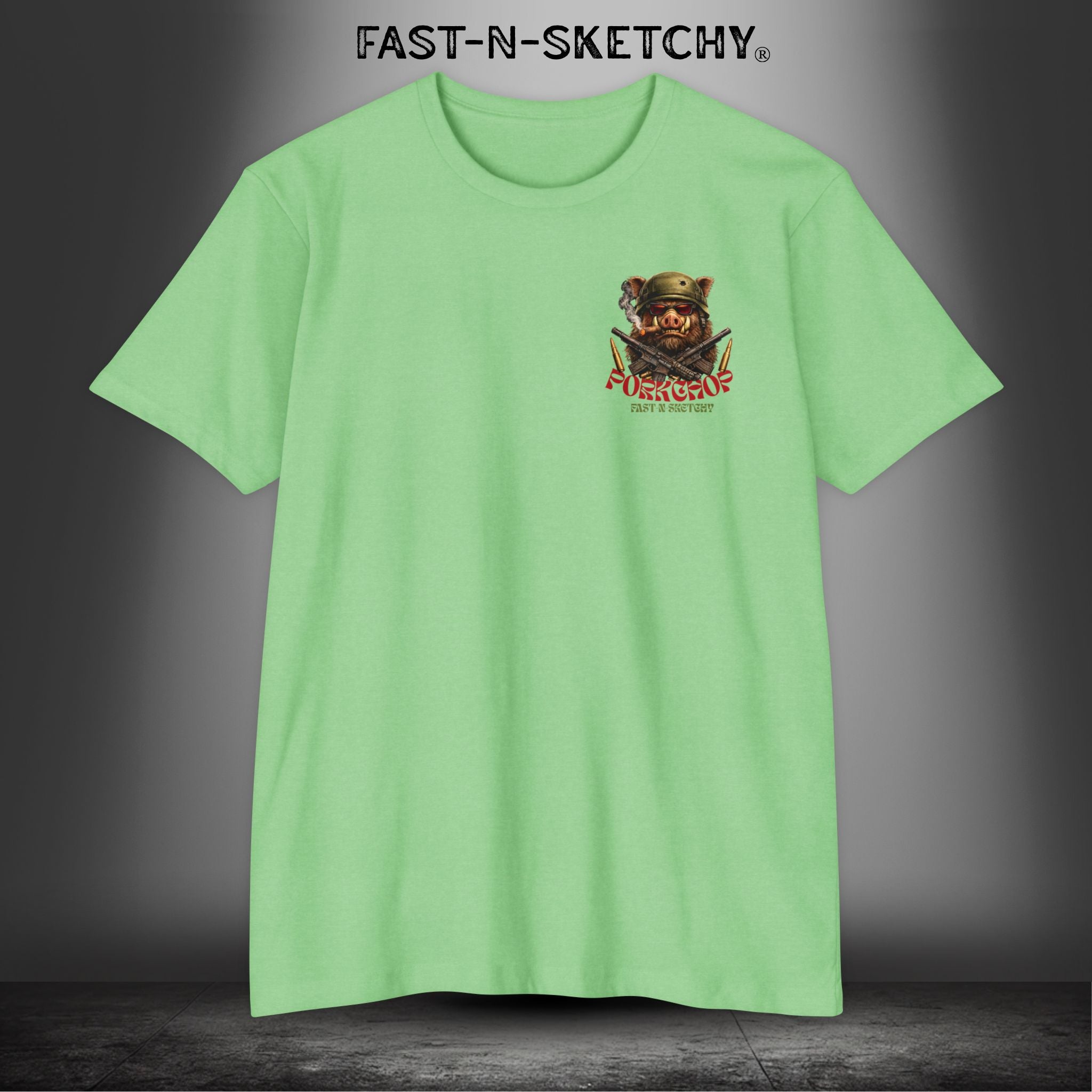 Porkchop, Thick Cut Thin Patience: Military Edition Premium Fitted Tee