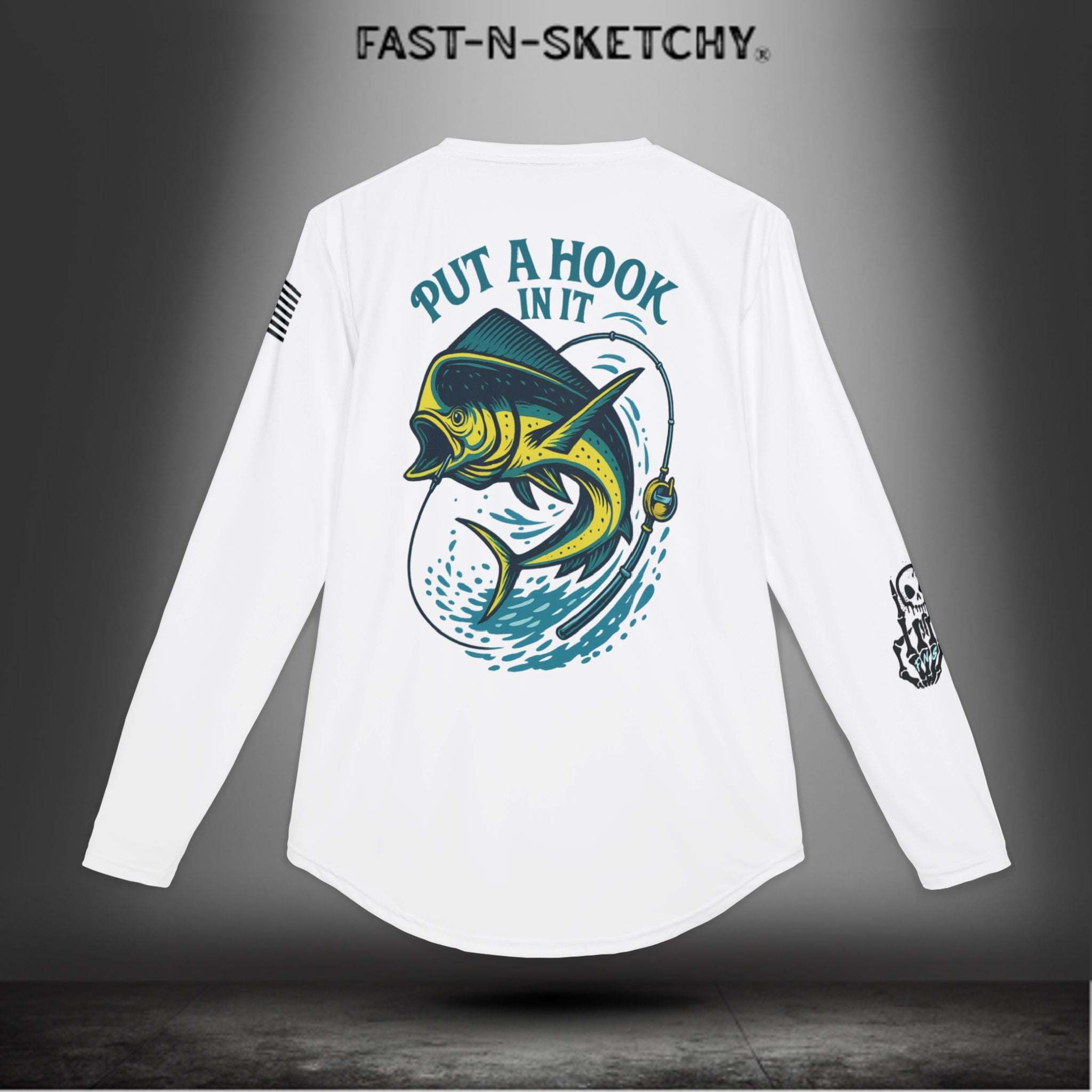 Put a Hook In It, FAST-N-SALTY: UV Protection Long Sleeve Shirt (Mahi Mahi) Perfect for Outdoor Adventures and Fishing