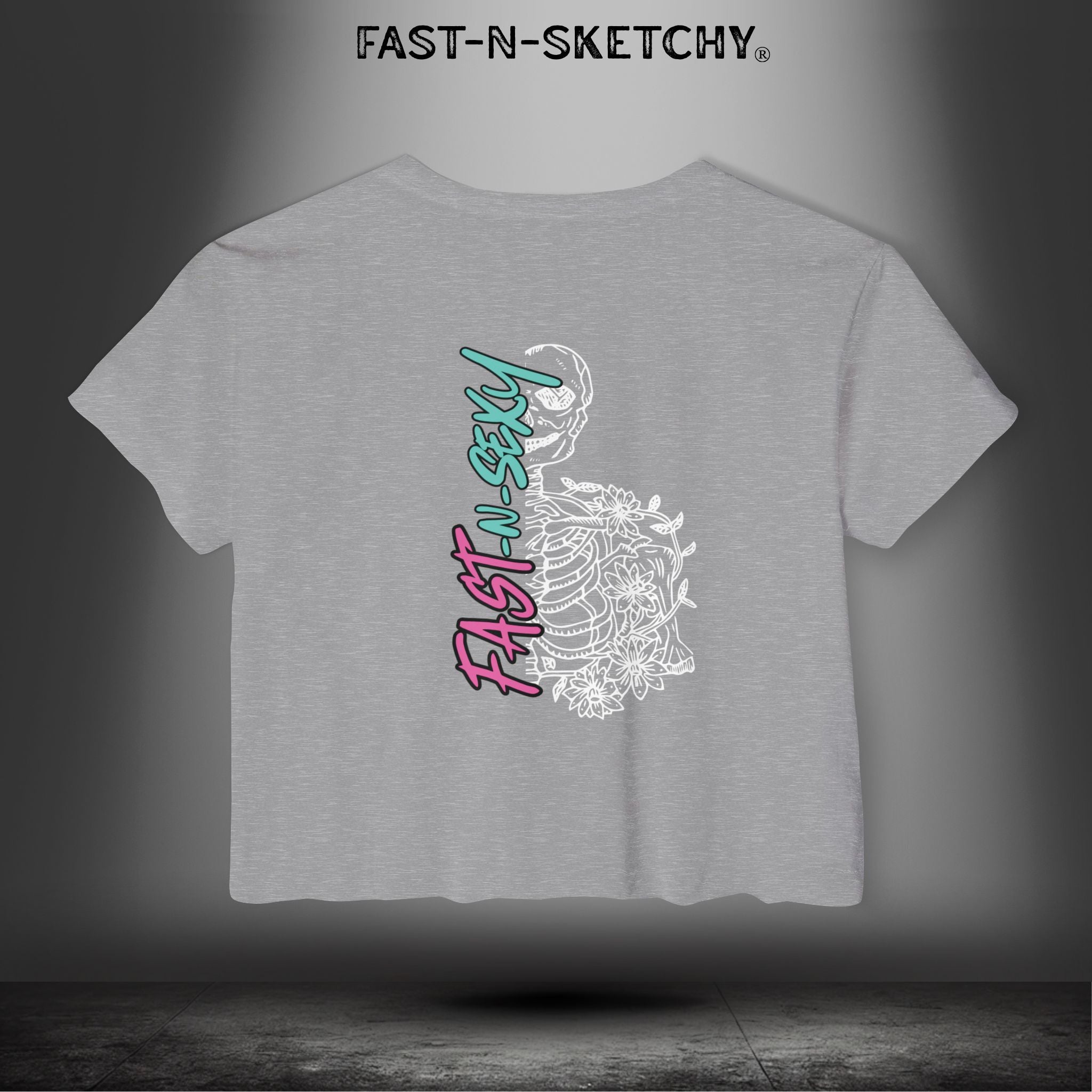 FAST-N-SEXY™ WITH HALF SKULL: Festival Crop Top