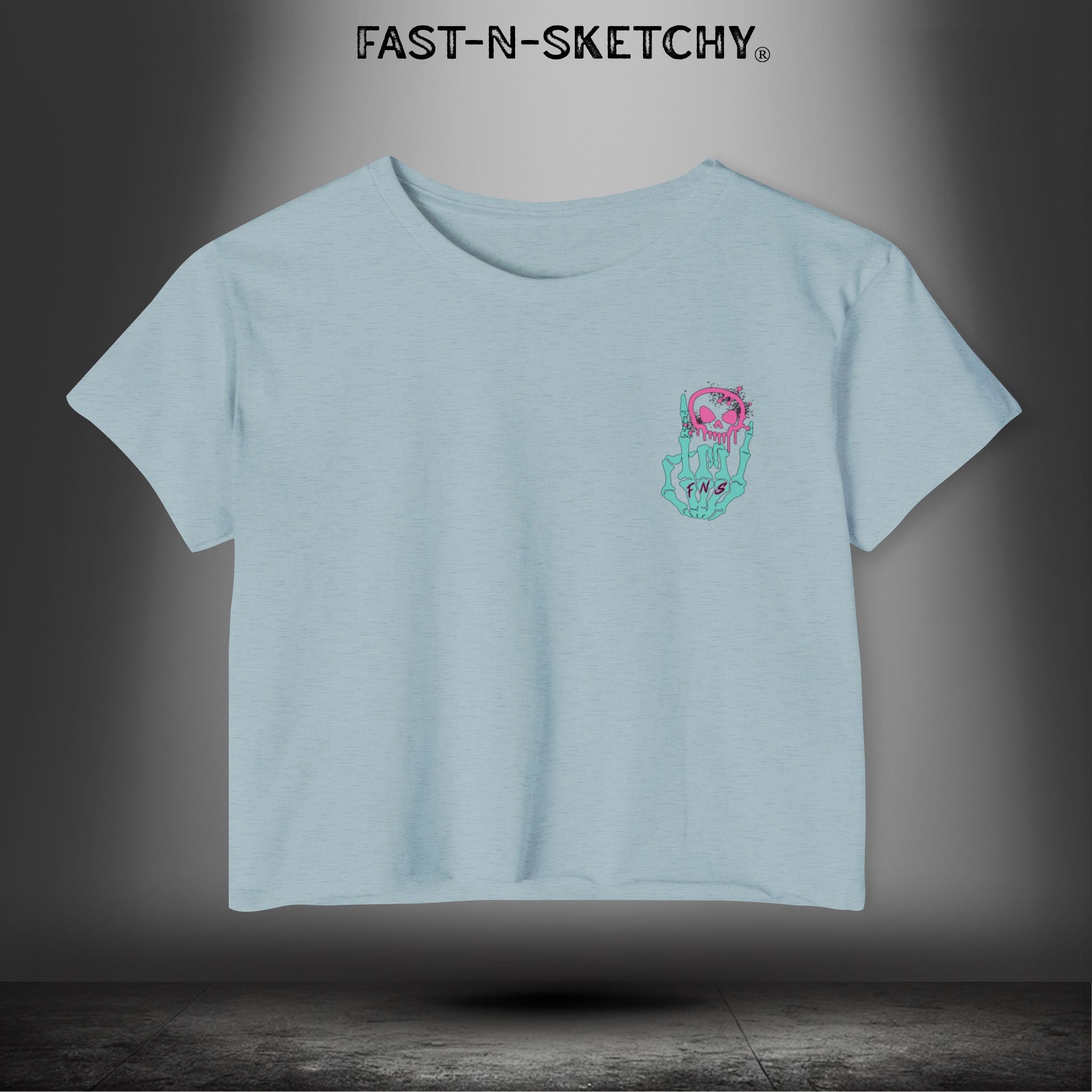 FAST-N-SEXY™ WITH HALF SKULL: Festival Crop Top