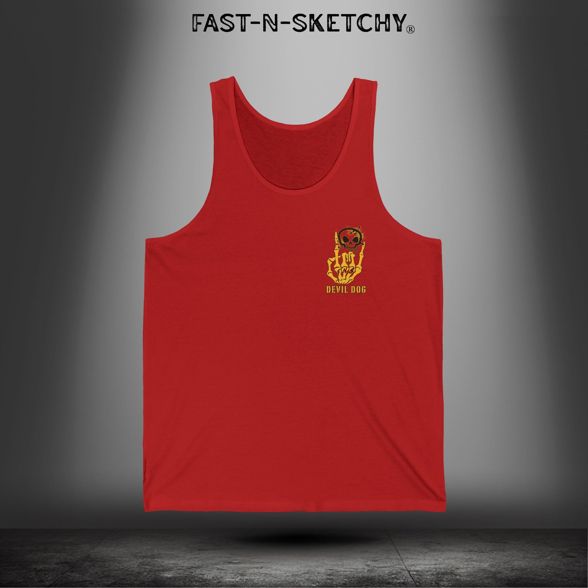 Devil Dog: Not as Lean, Still as Mean, Always a Marine - Tank Top Unisex (Red)