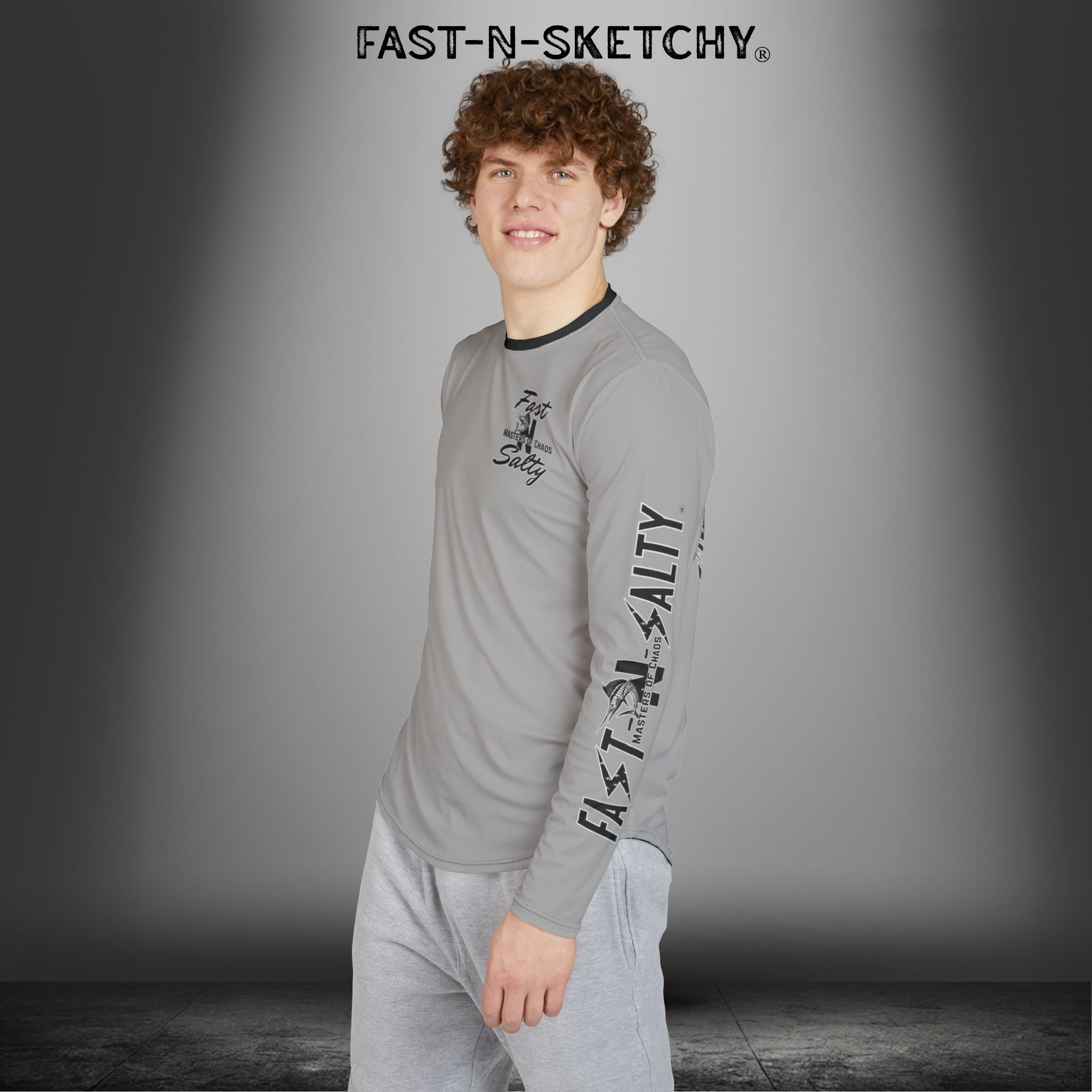 Fast-N-Salty UV Protection Long Sleeve Shirt - (Grey) Perfect for Outdoor Adventures and Fishing