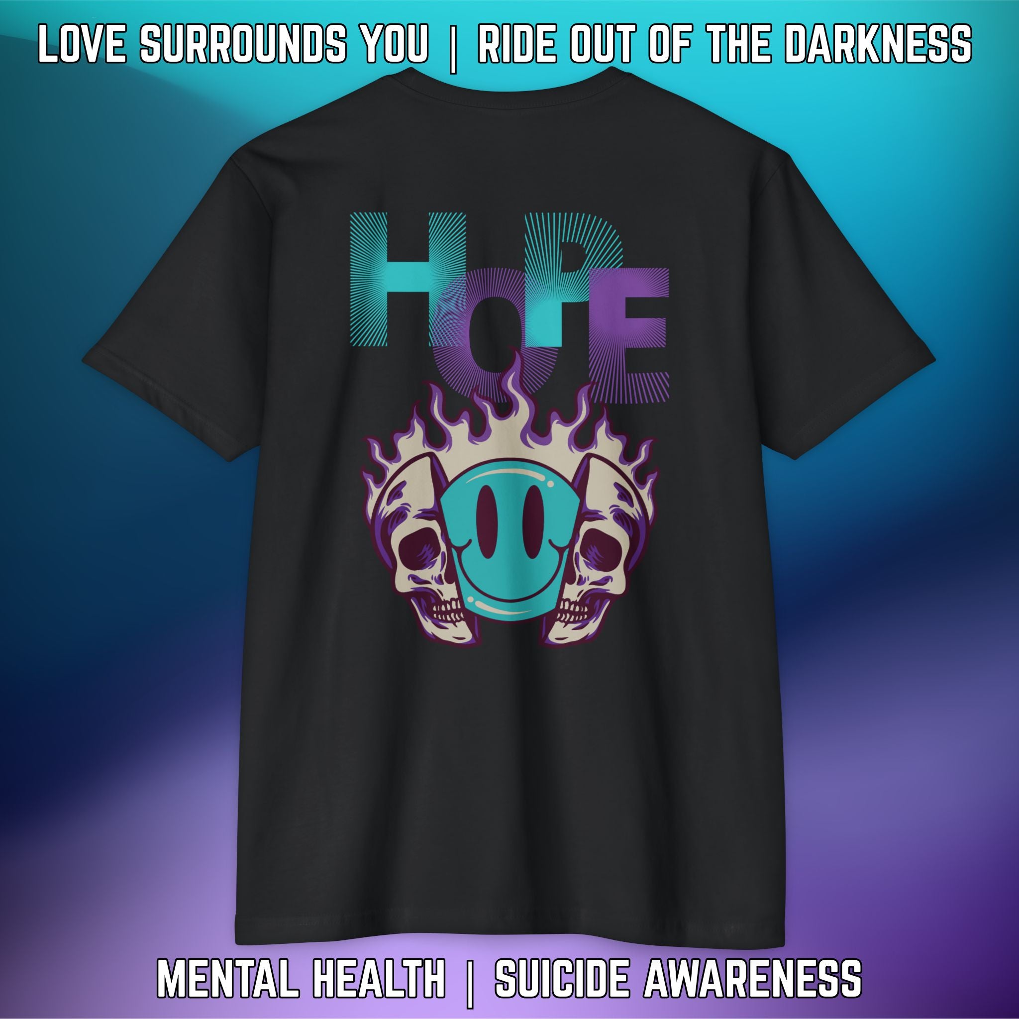 HOPE WITH SPLIT SKULL SMILEY FACE: T-Shirt Next Level 6210 - LSY