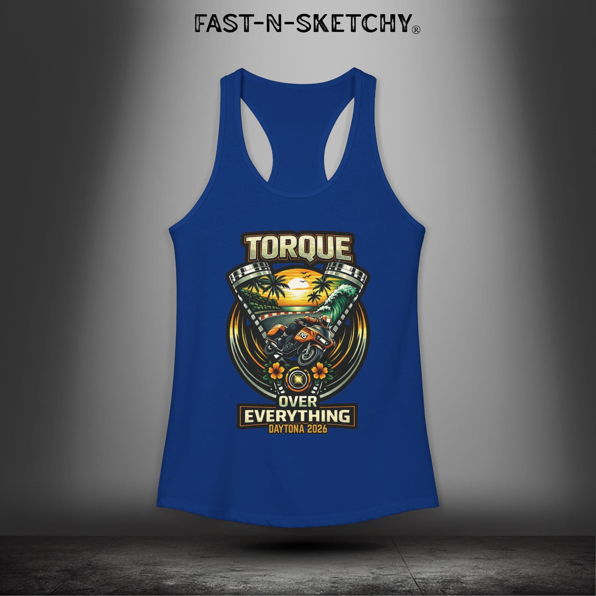 Torque Over Everything: Daytona Bike Week Bagger Racing Biker Edition Razorback Tank