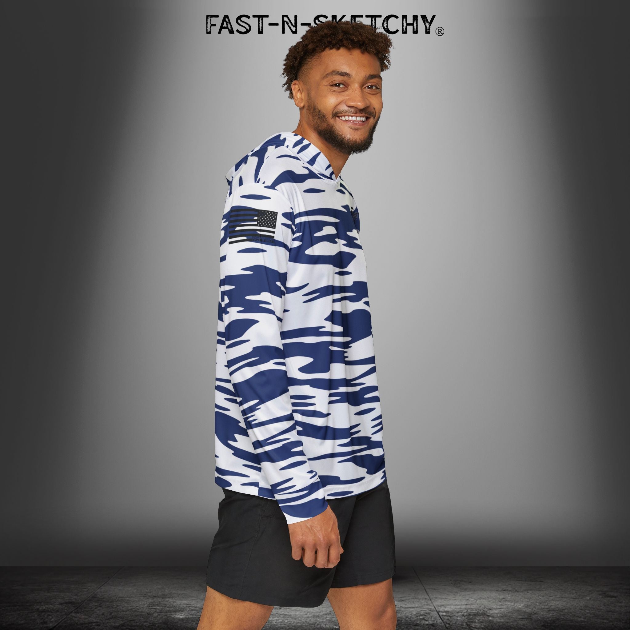 Marlin Camo UV Protection Hoodie — Saltwater Fishing