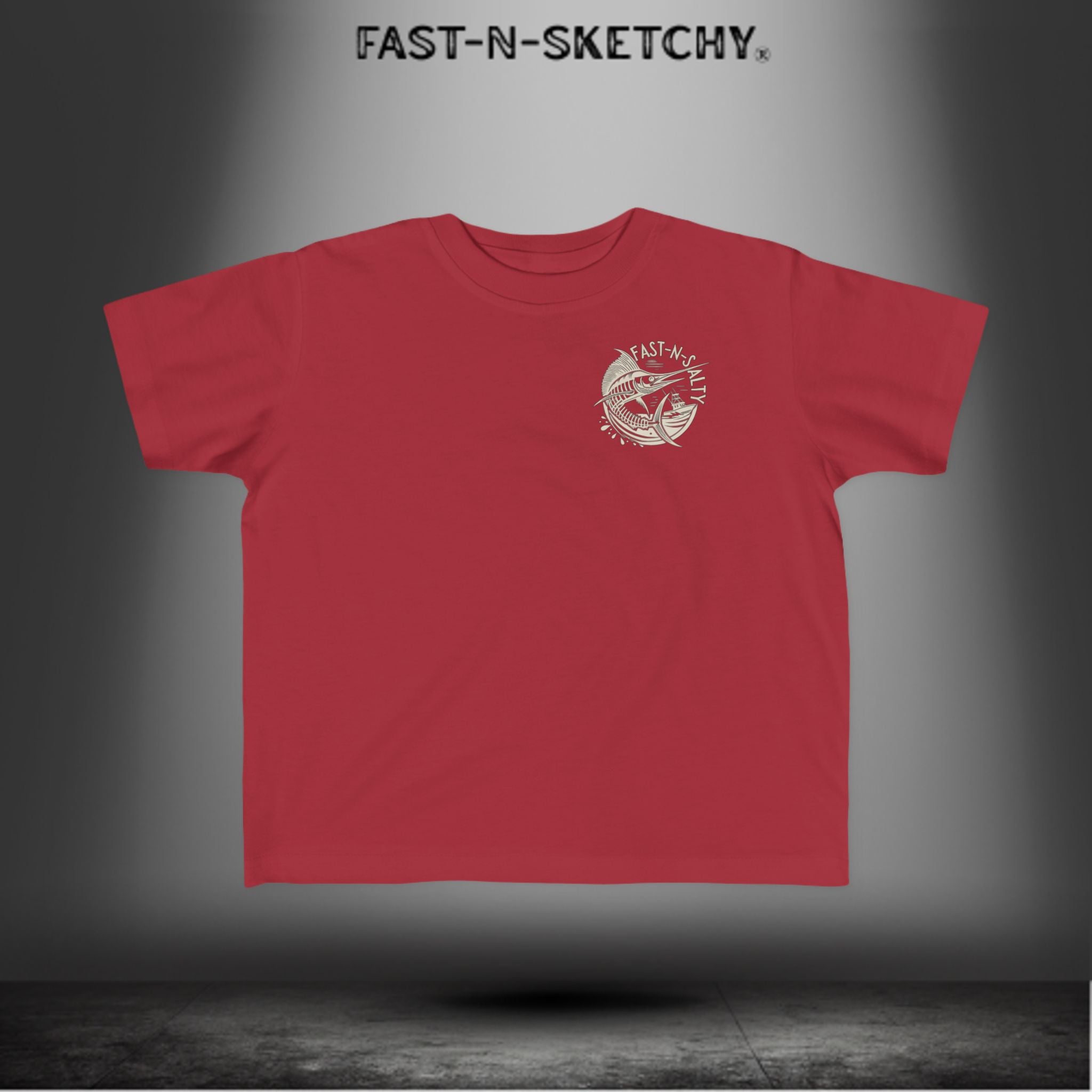 FAST-N-SALTY™ Catch Me If You Can – Marlin Toddler Tee | Fast Fins and Faster Feet.