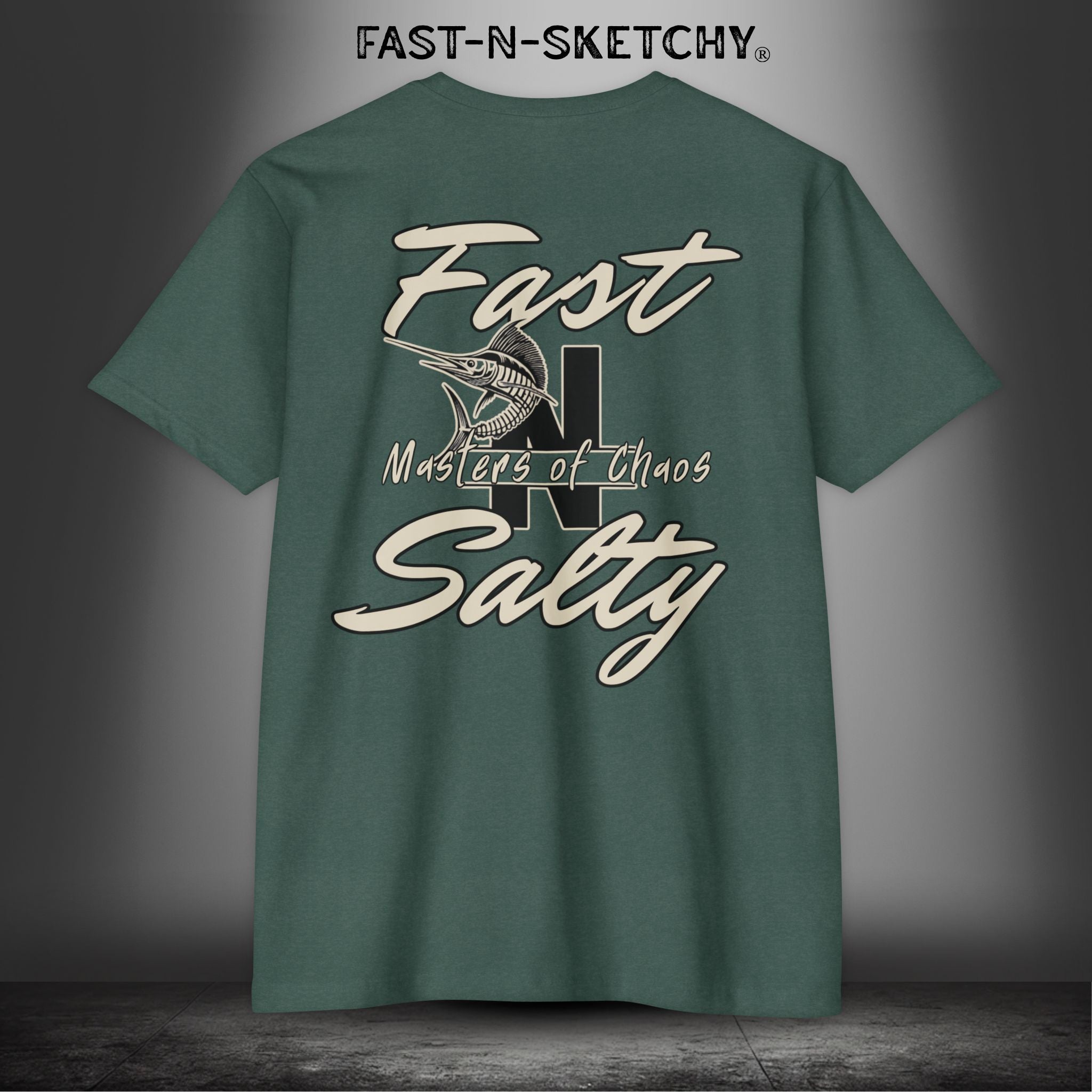 Fast-N-Salty: Masters of Chaos - T-Shirt Next Level (Tan Letters)