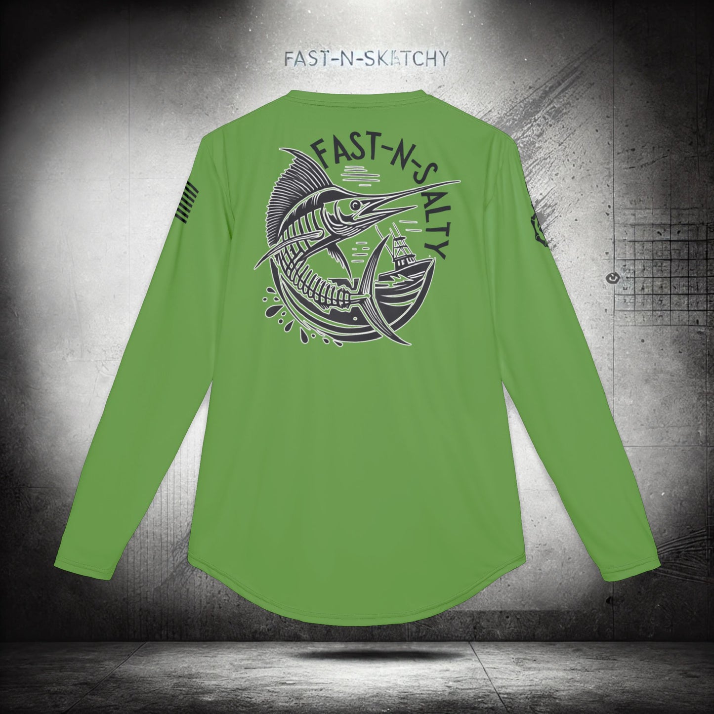 Fast-N-Salty UV Protection Long Sleeve Shirt - (Green) Perfect for Outdoor Adventures and Fishing