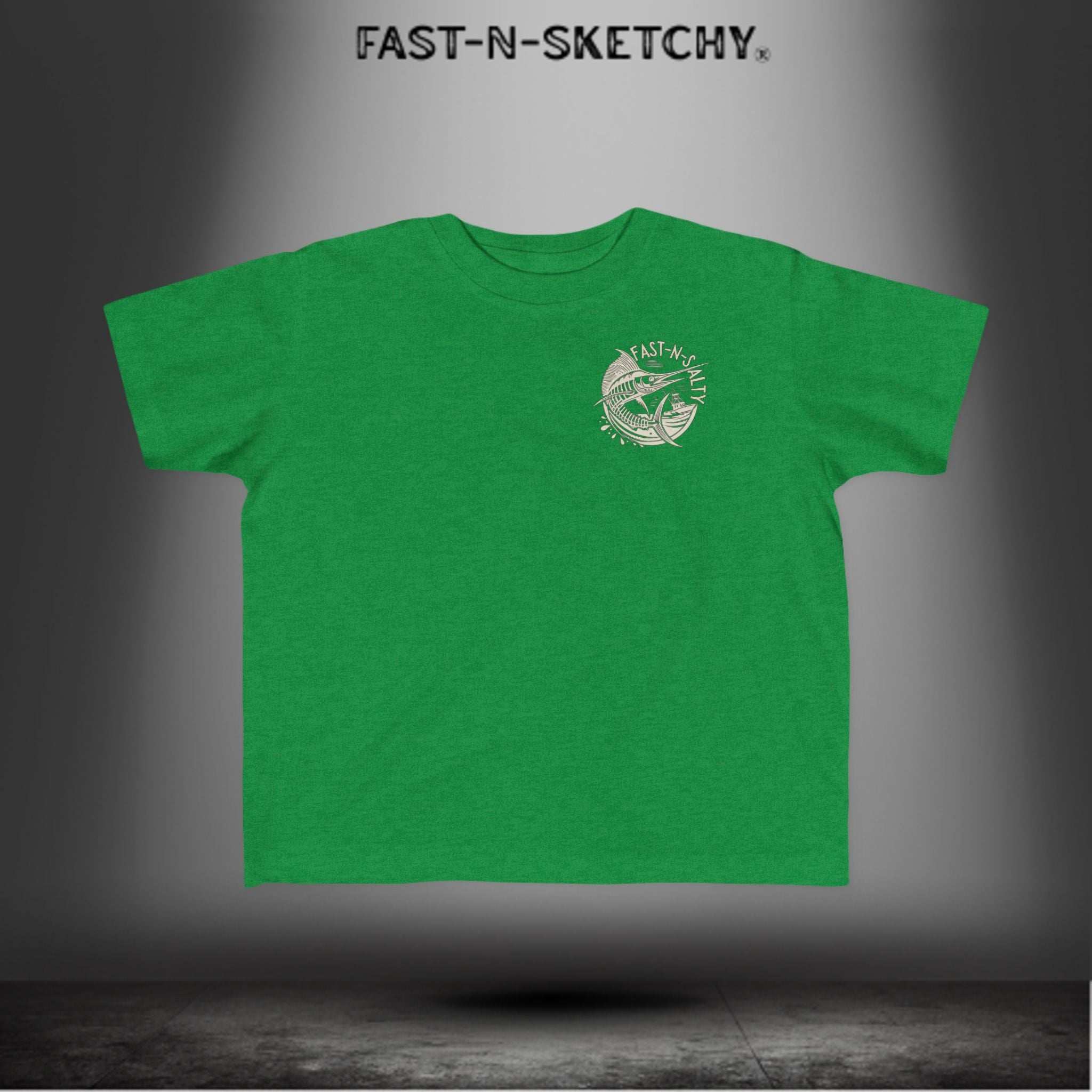 FAST-N-SALTY™ Catch Me If You Can – Marlin Toddler Tee | Fast Fins and Faster Feet.