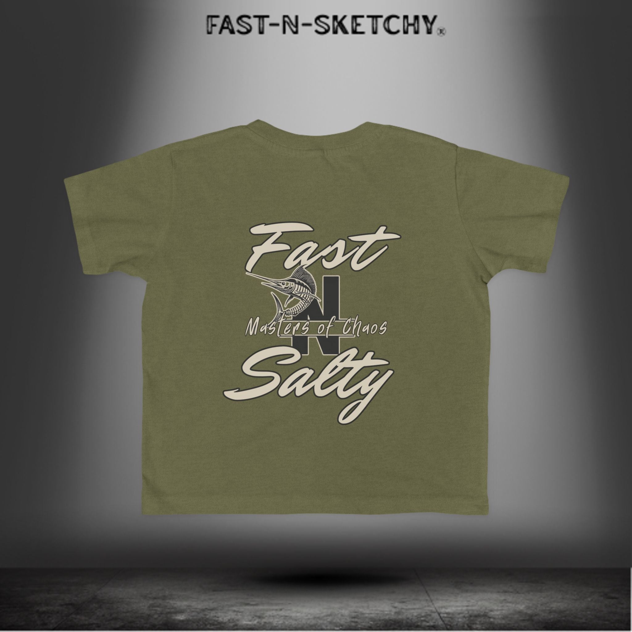 FAST-N-SALTY™ Catch Me If You Can – Marlin Toddler Tee | Fast Fins and Faster Feet.