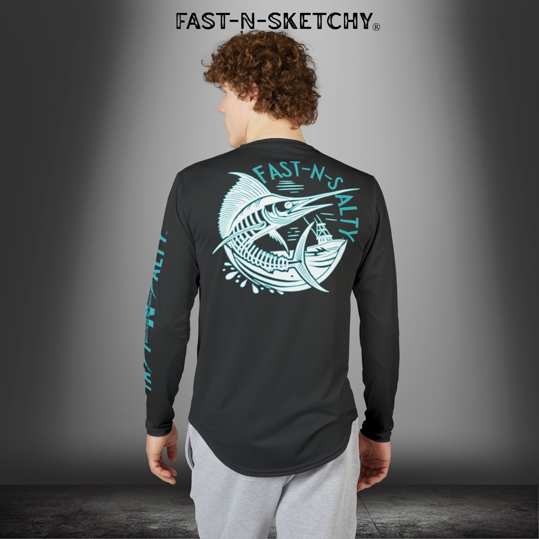 Fast-N-Salty UV Protection Long Sleeve Shirt - (Black) Perfect for Outdoor Adventures and Fishing