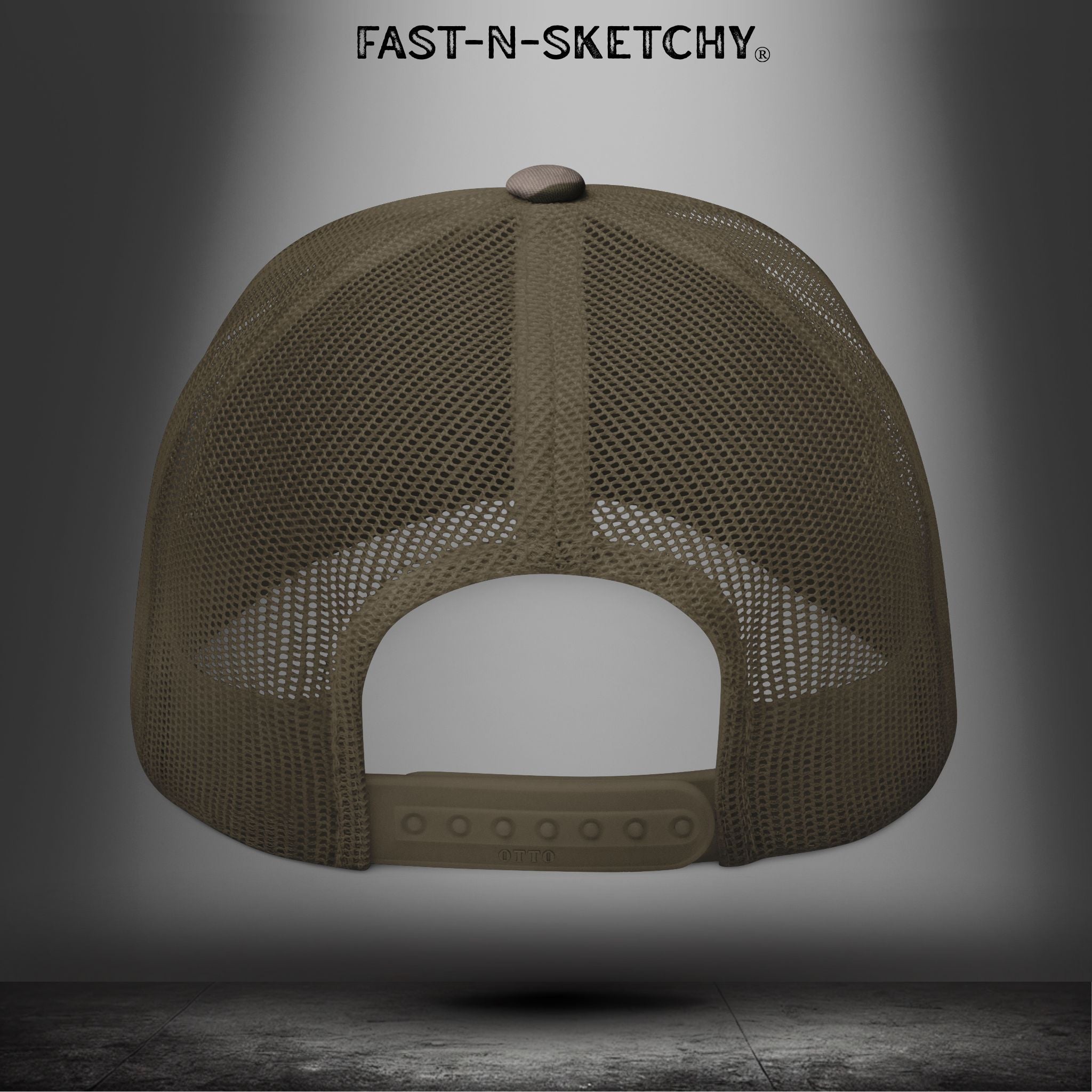 Camouflage FNS Trucker Hat — Embroidered "FAST-N-SKETCHY" Logo